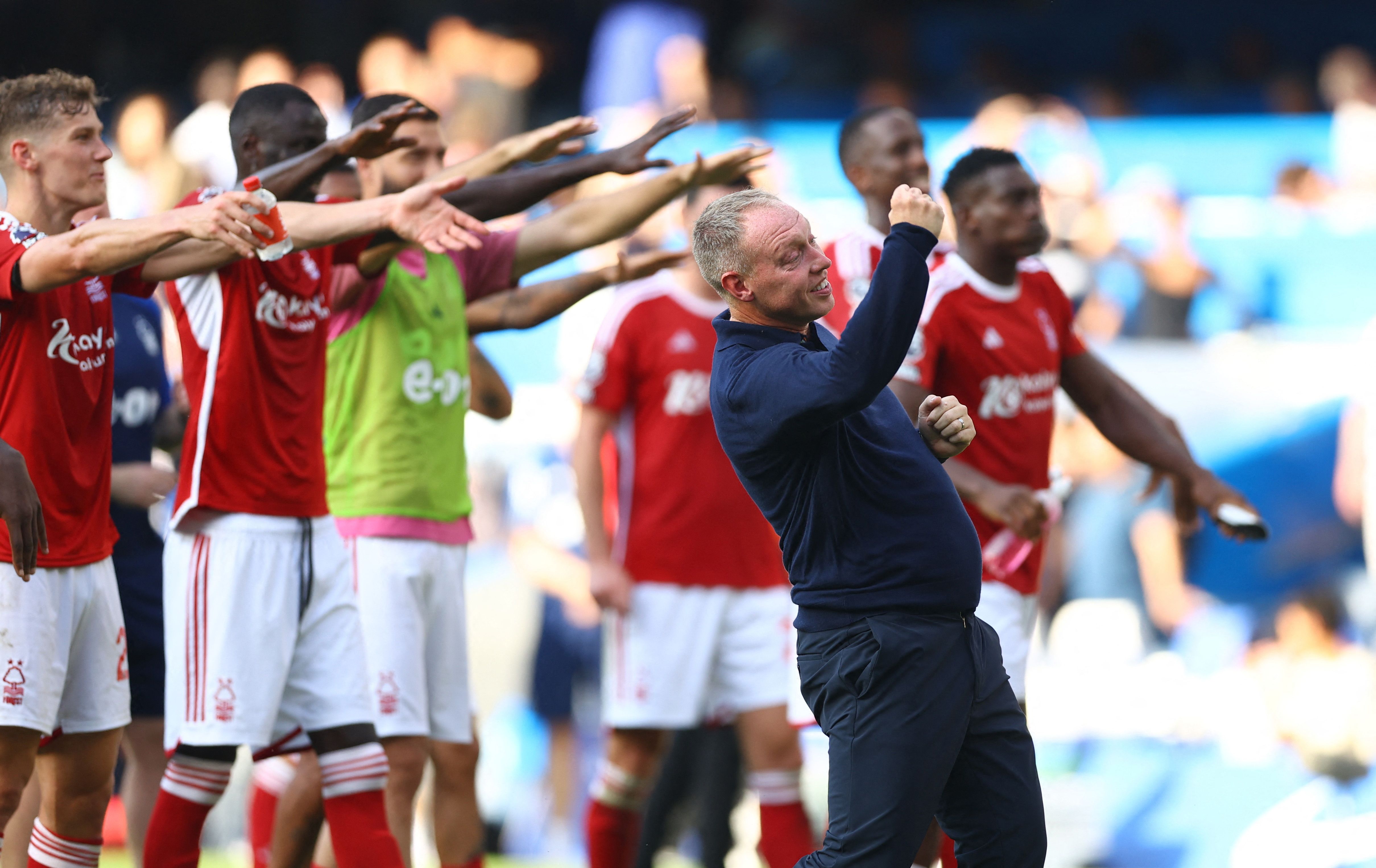 Nottingham Forest manager Steve Cooper celebrates after the match