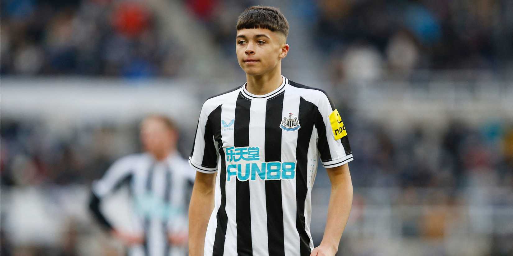 Newcastle midfielder Lewis Miley