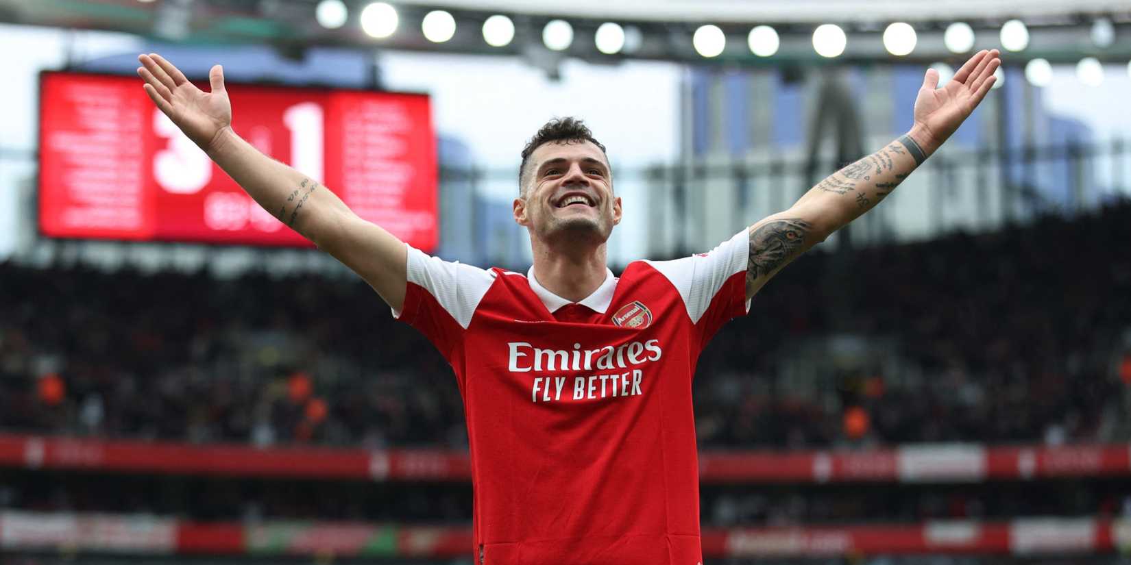 Granit Xhaka in action for Arsenal
