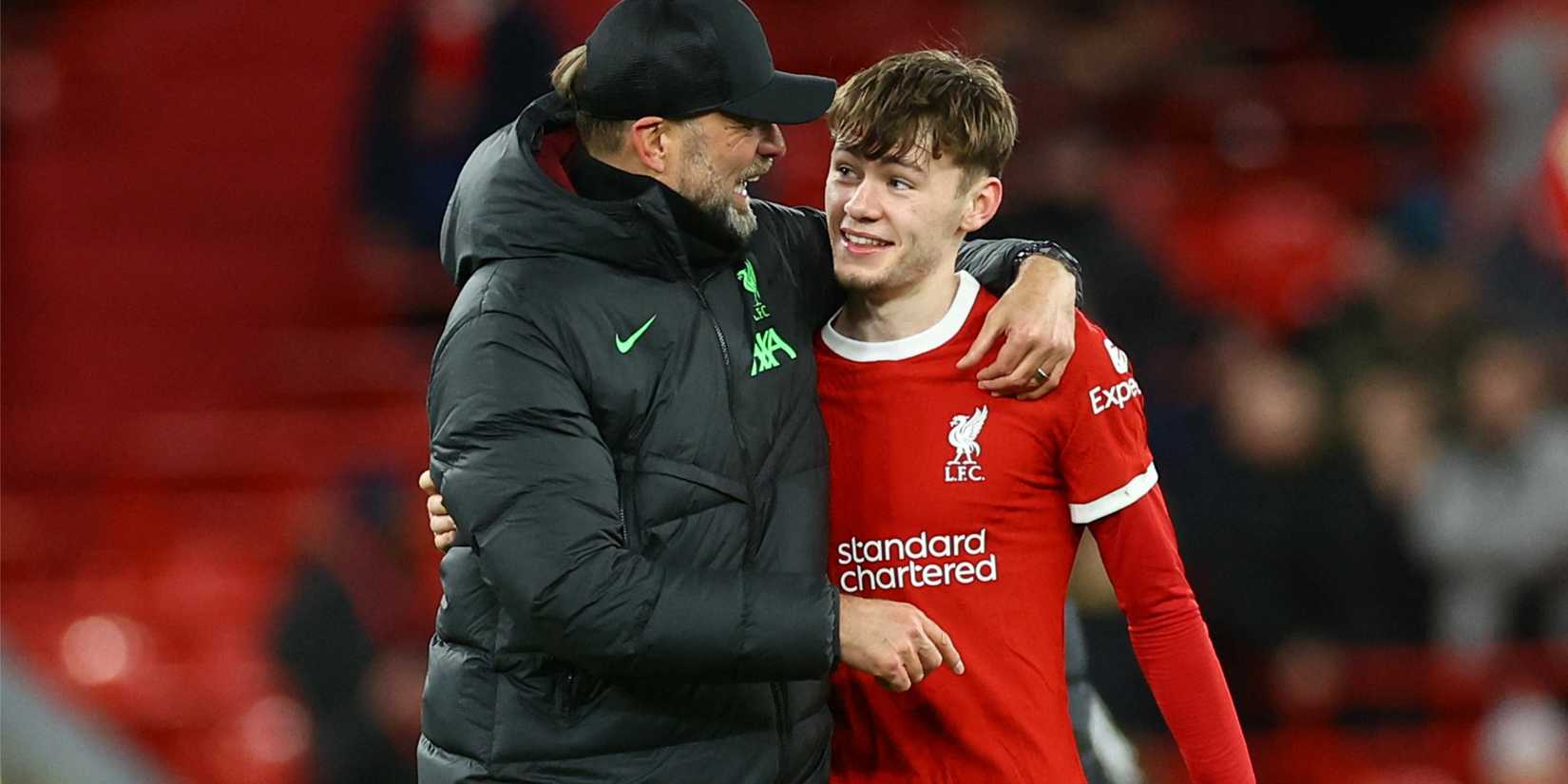 Conor Bradley in action for Liverpool.