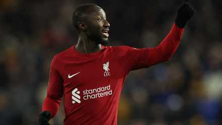 Naby Keita in action for Liverpool.