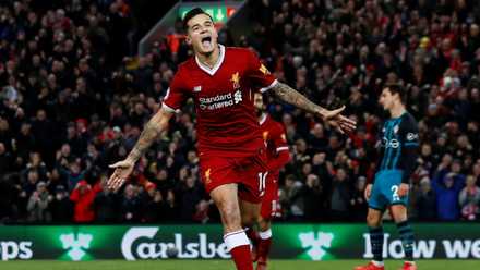 Philippe Coutinho scores for Liverpool