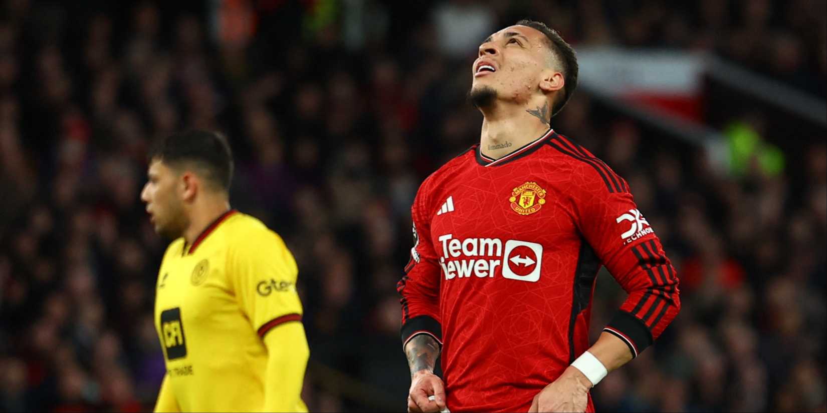 Antony del Man Utd durante un partido