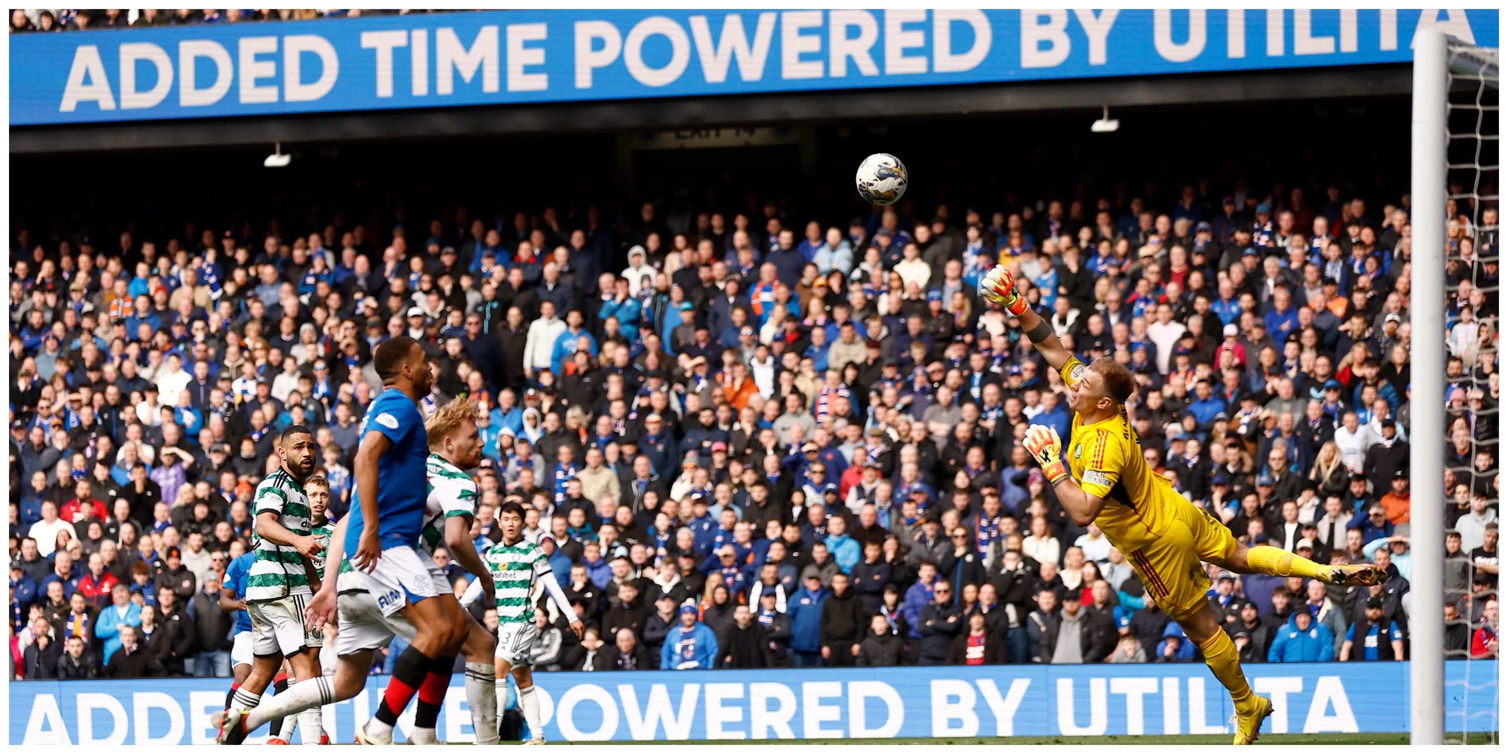 Rangers' Rabbi Matondo scores against Celtic in the Scottish Premiership