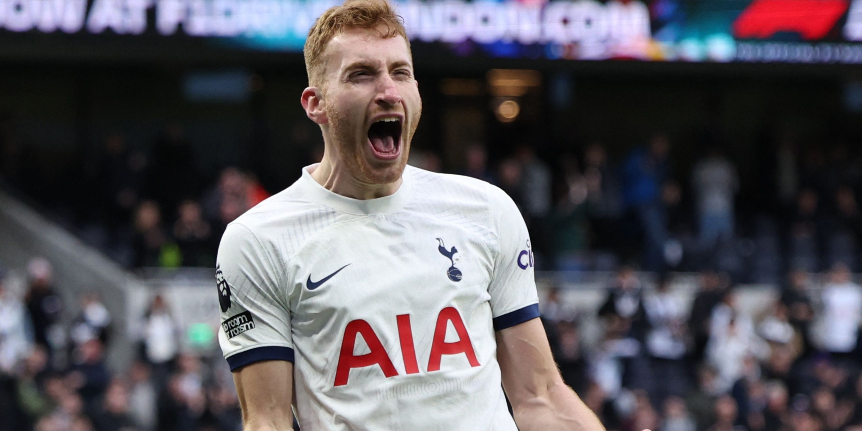 Tottenham star Dejan Kulusevski celebrates