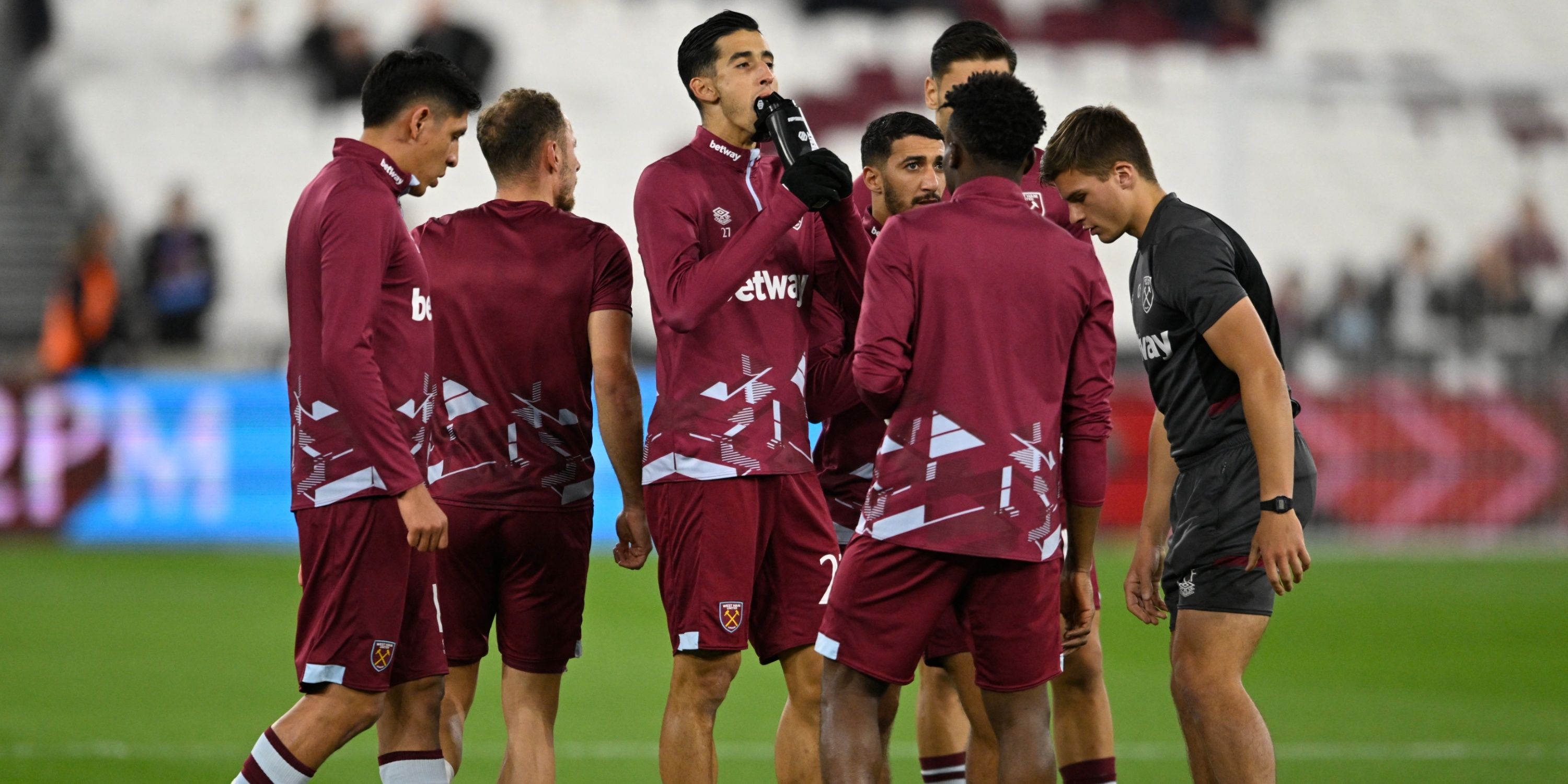 Nayef Aguerd with West Ham teammates