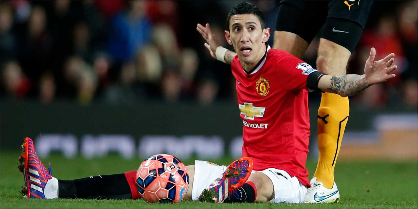 Angel Di María con la camiseta del Manchester United