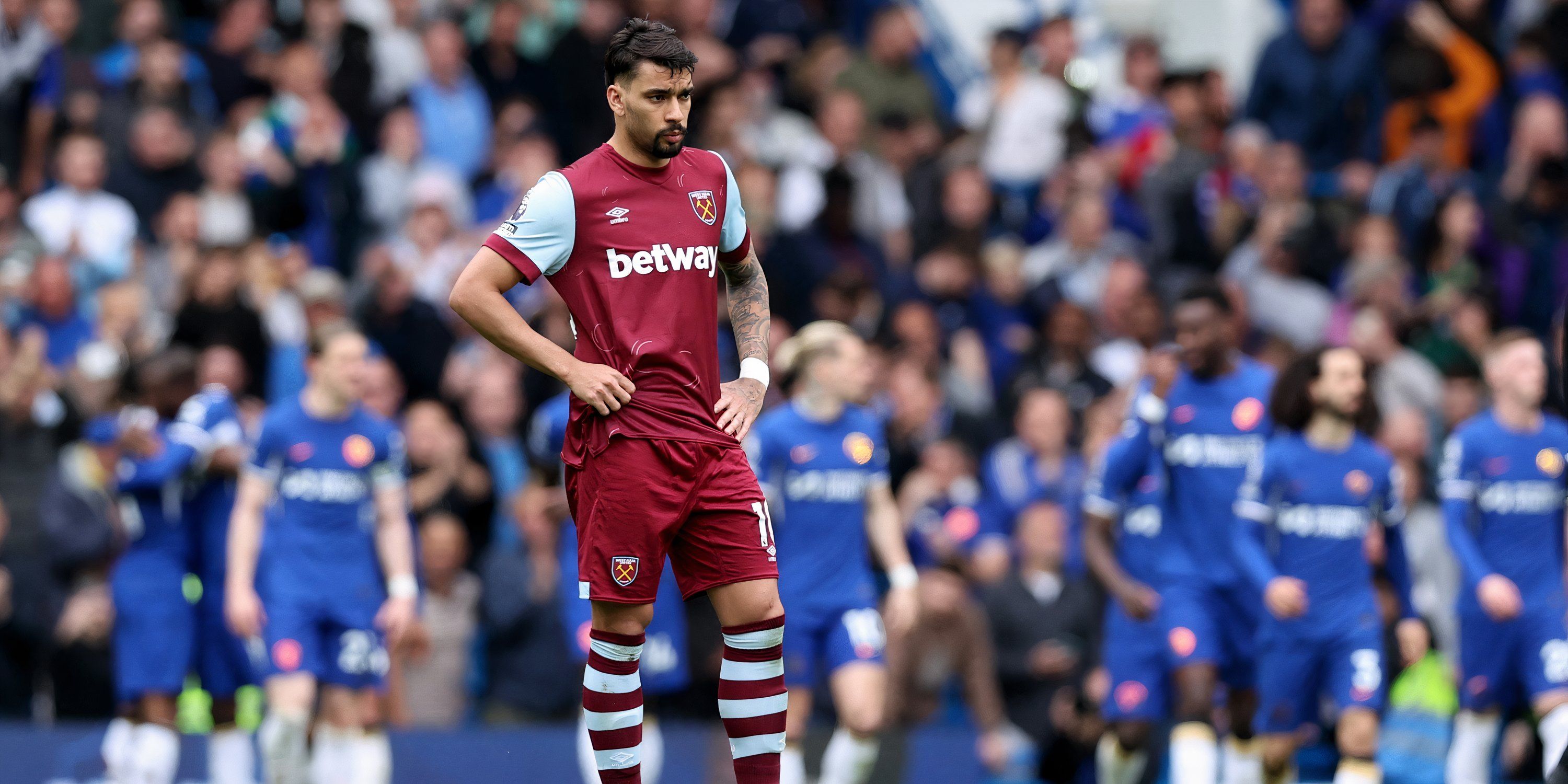 Lucas Paqueta looks down on West Ham