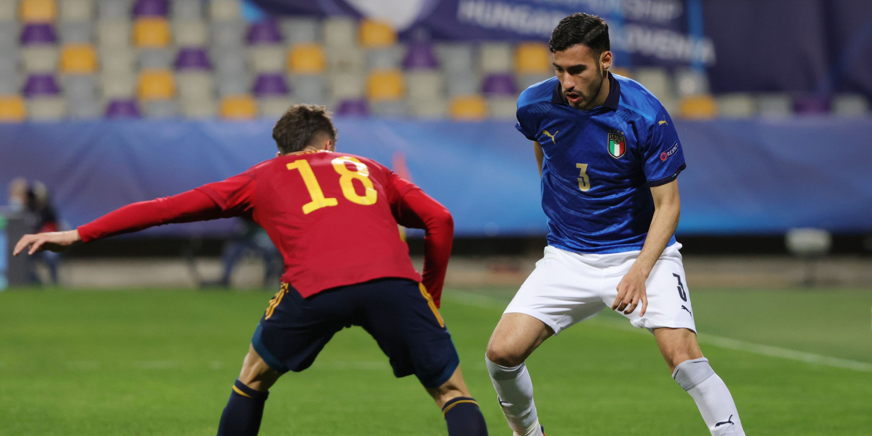 Gianluca Frabotta in action for Italy Under-21s