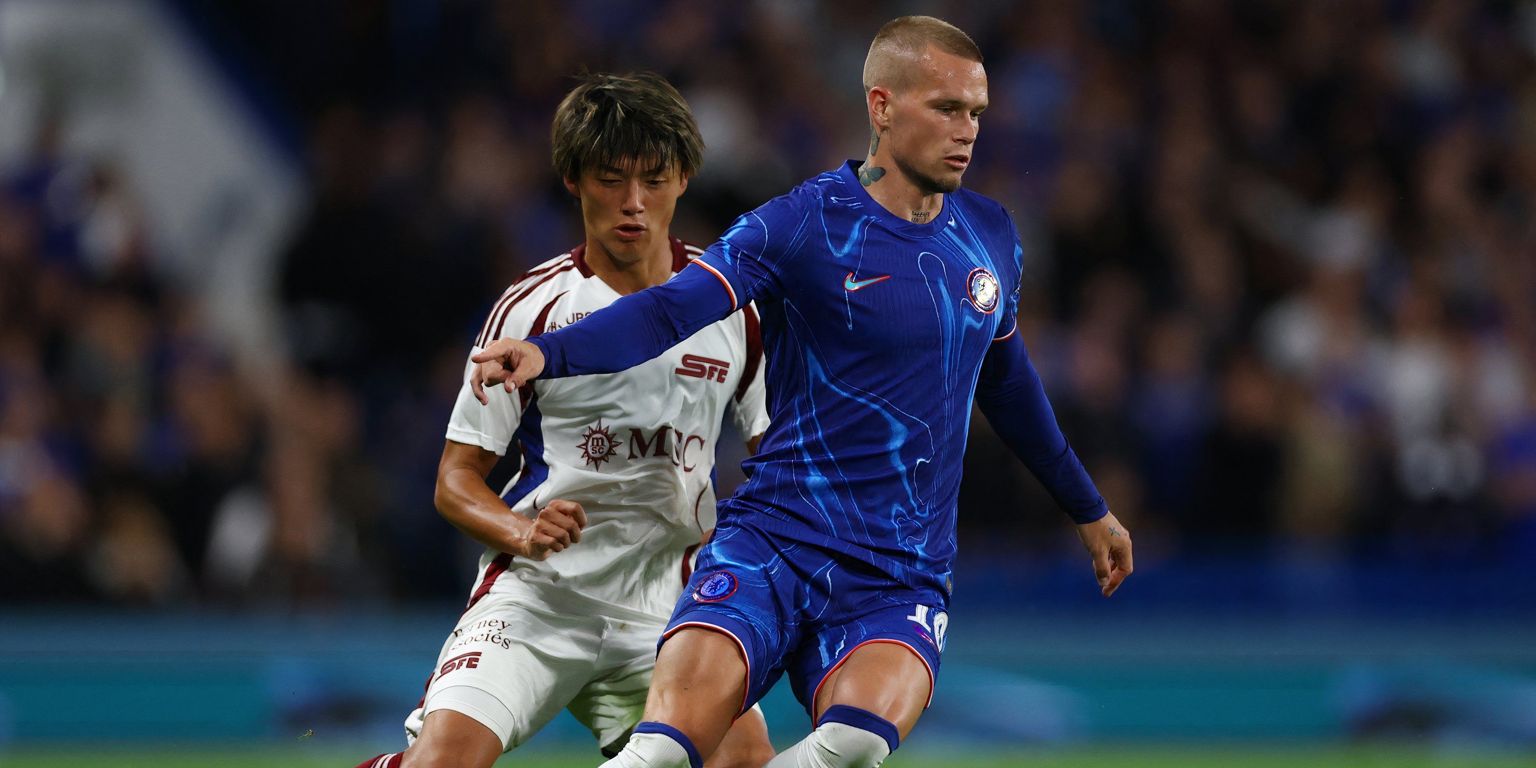 Mykhaylo Mudryk in action for Chelsea