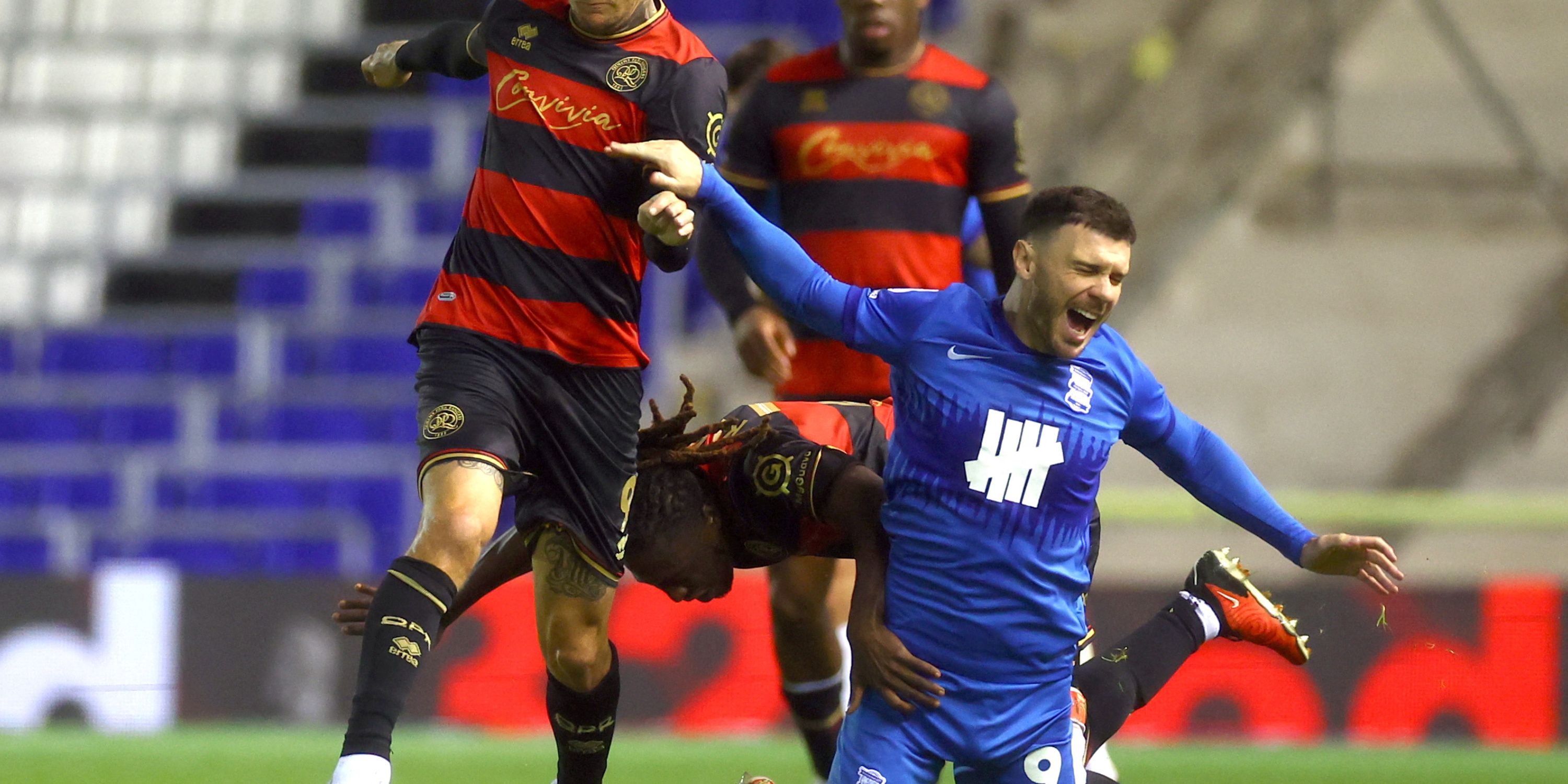 Birmingham City attacker Scott Hogan in action