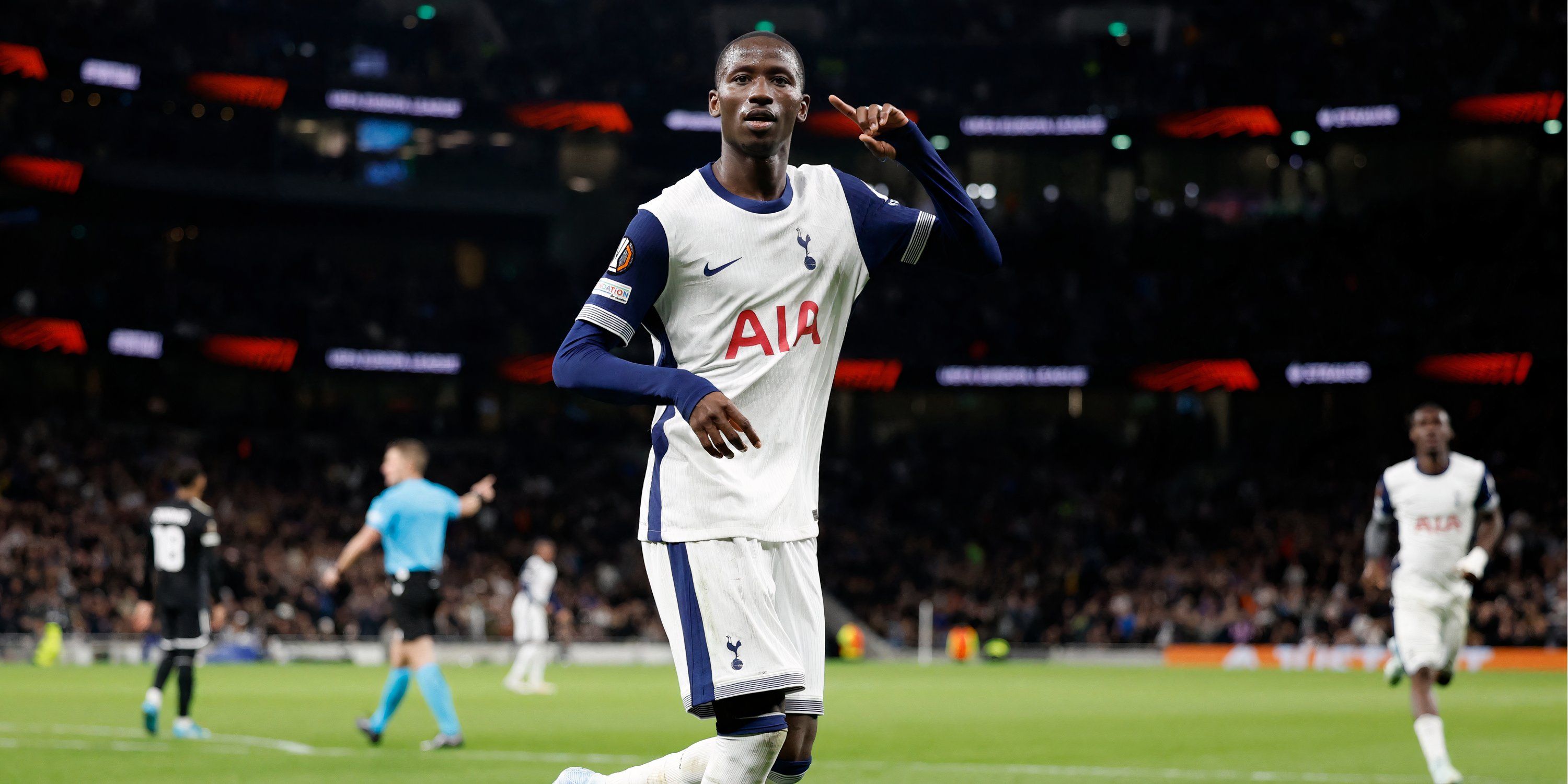 Pape Matar Sarr scores for Tottenham