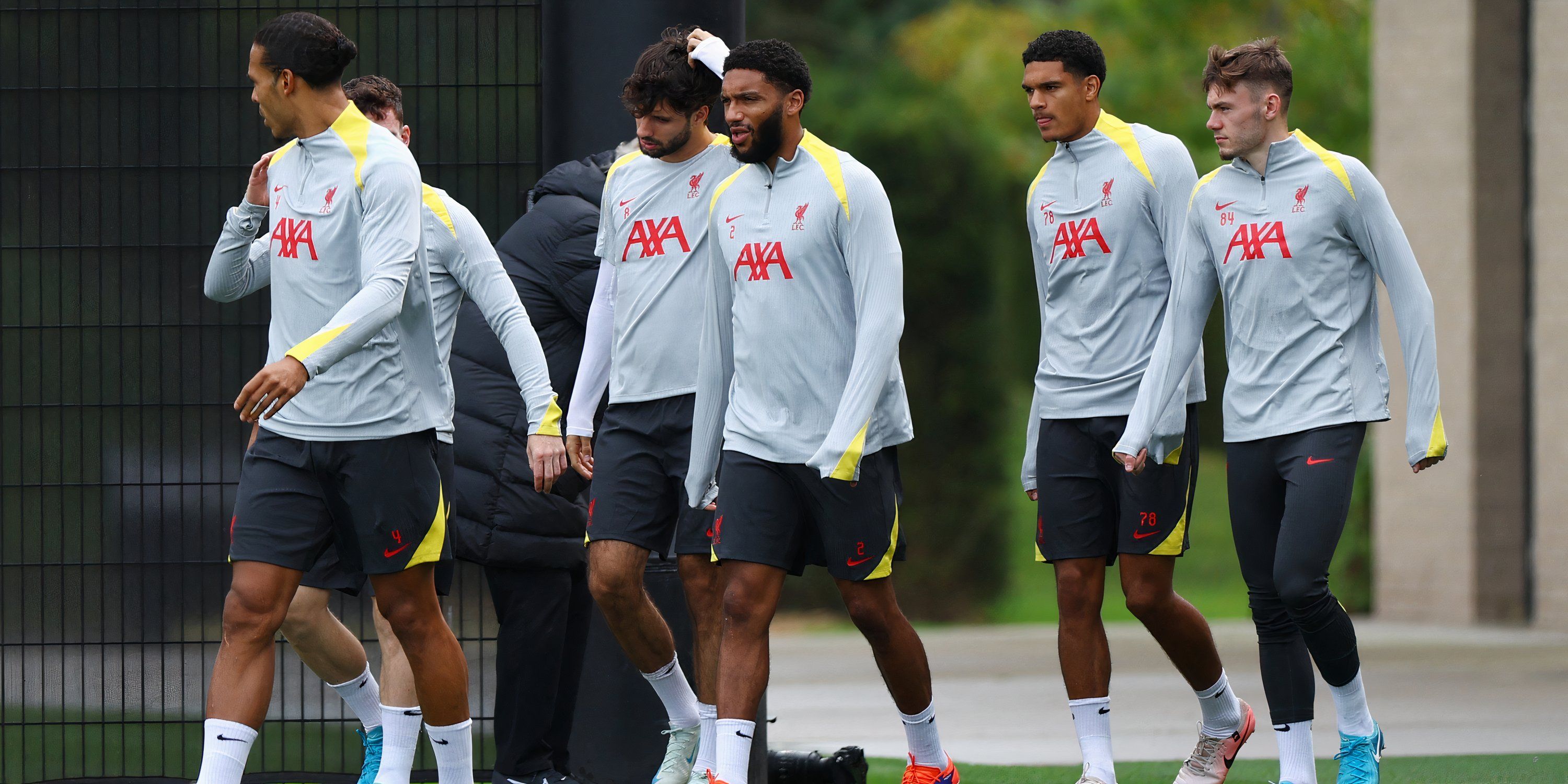 Liverpool players in training