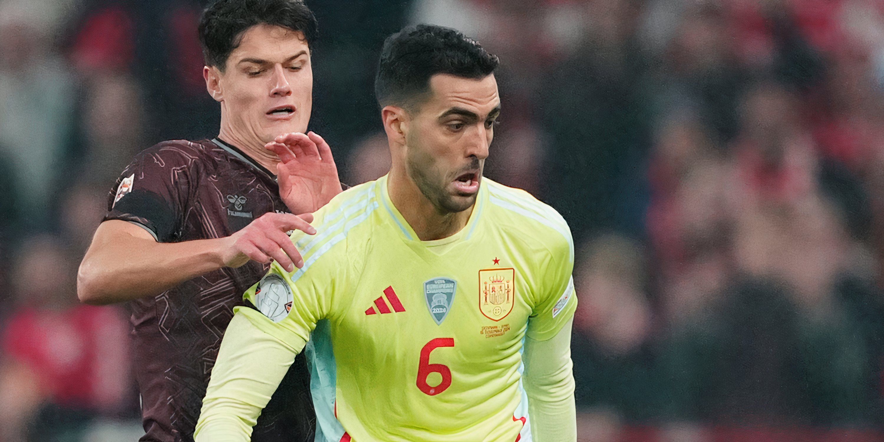 Mikel Merino in action for Spain