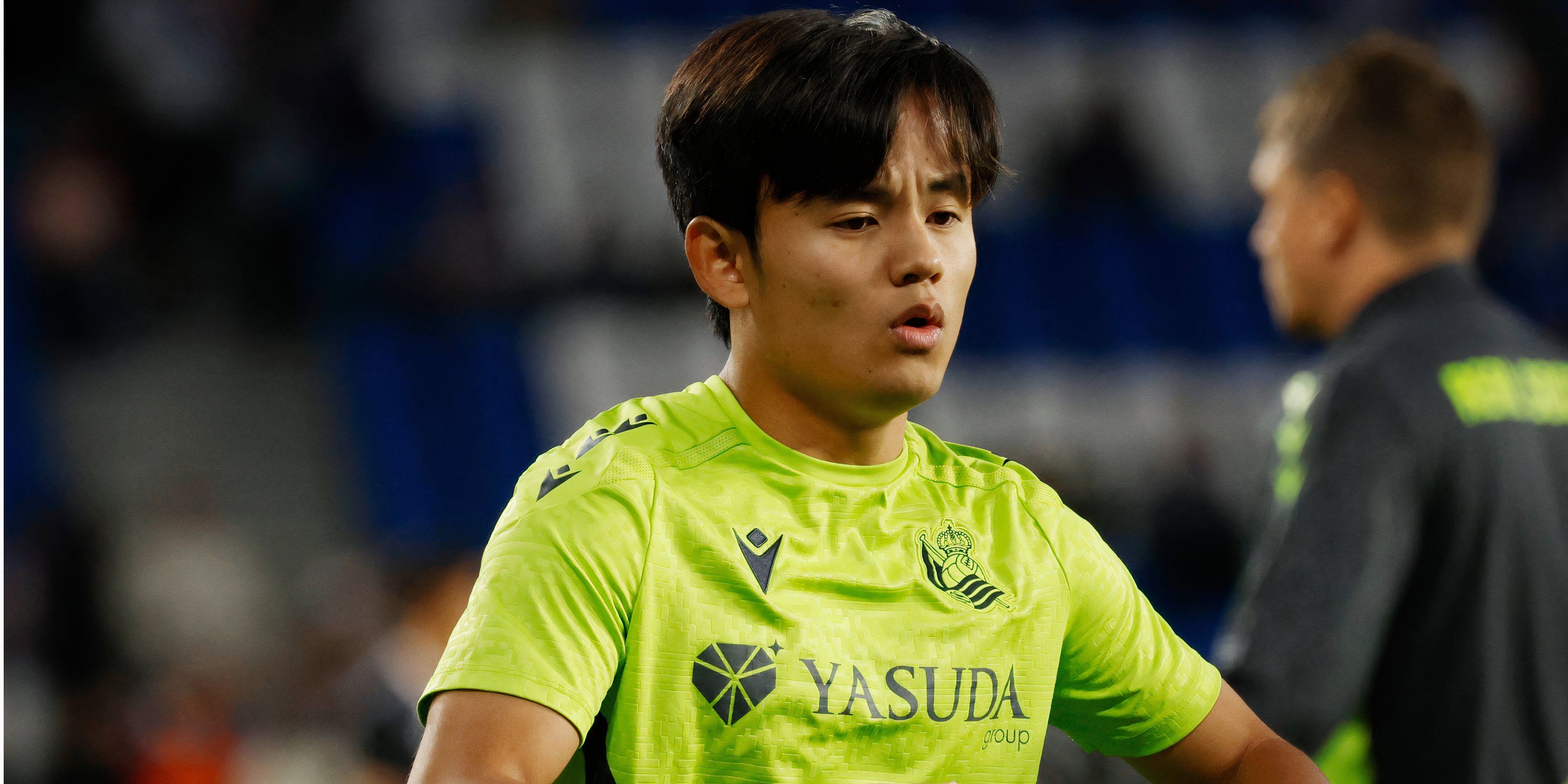 Takefusa Kubo warming up for Real Sociedad