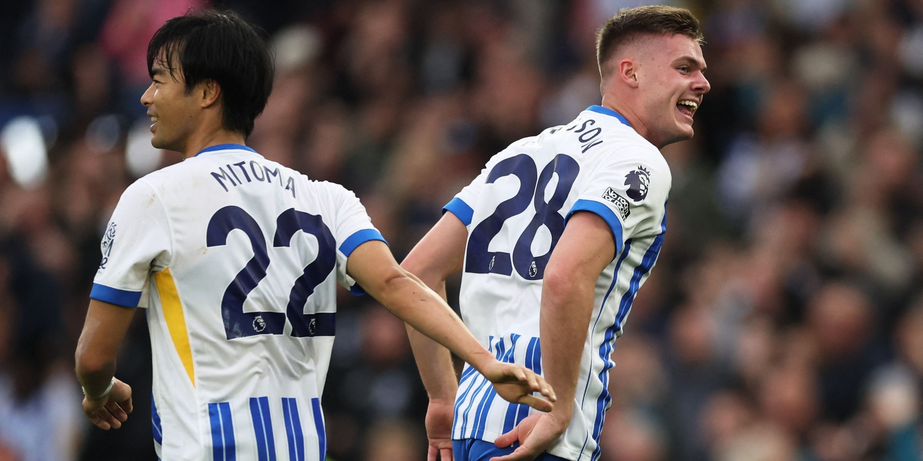 Brighton & Hove Albion's Evan Ferguson celebrates