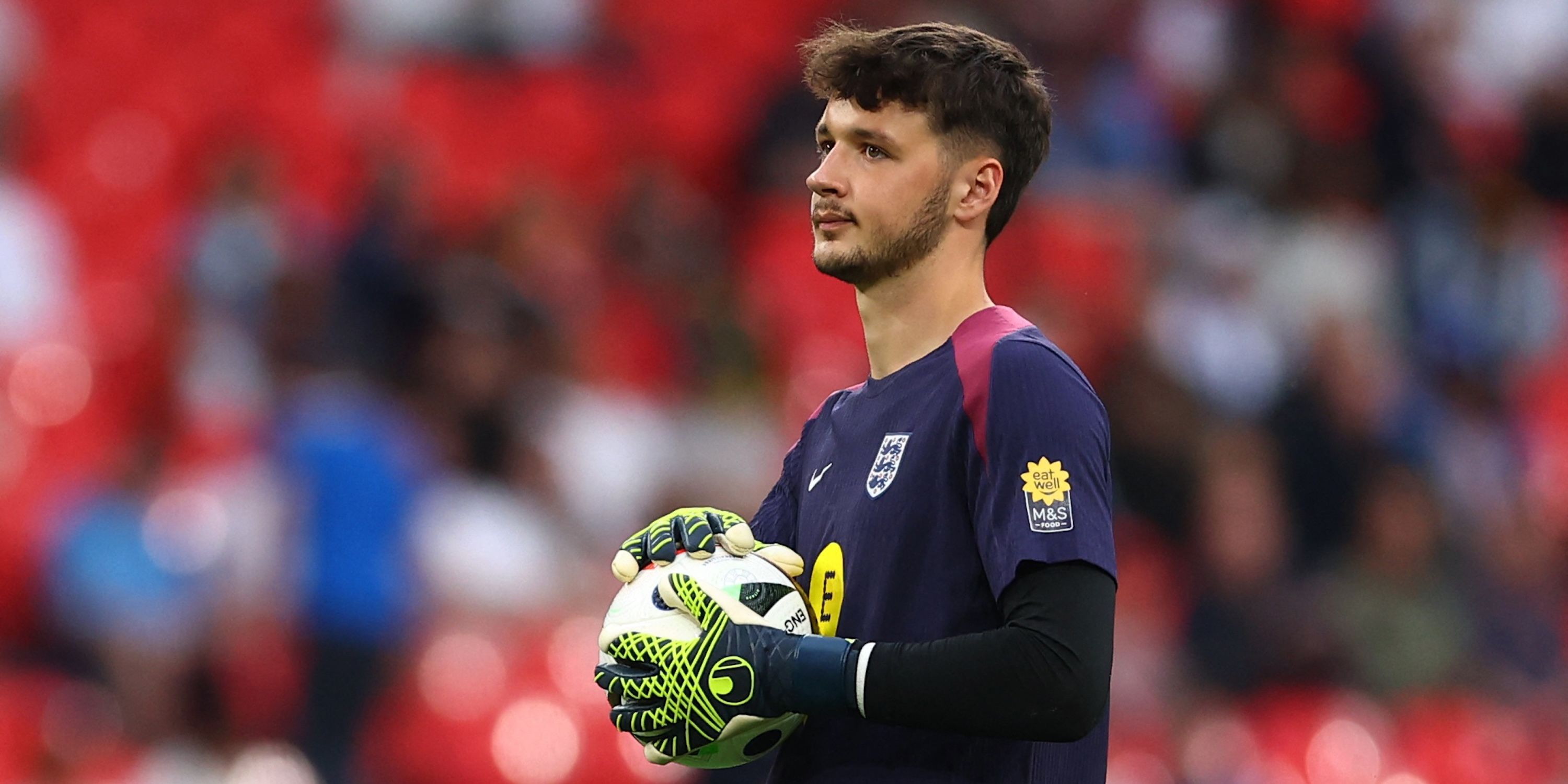 England's James Trafford during the pre-match warm-up