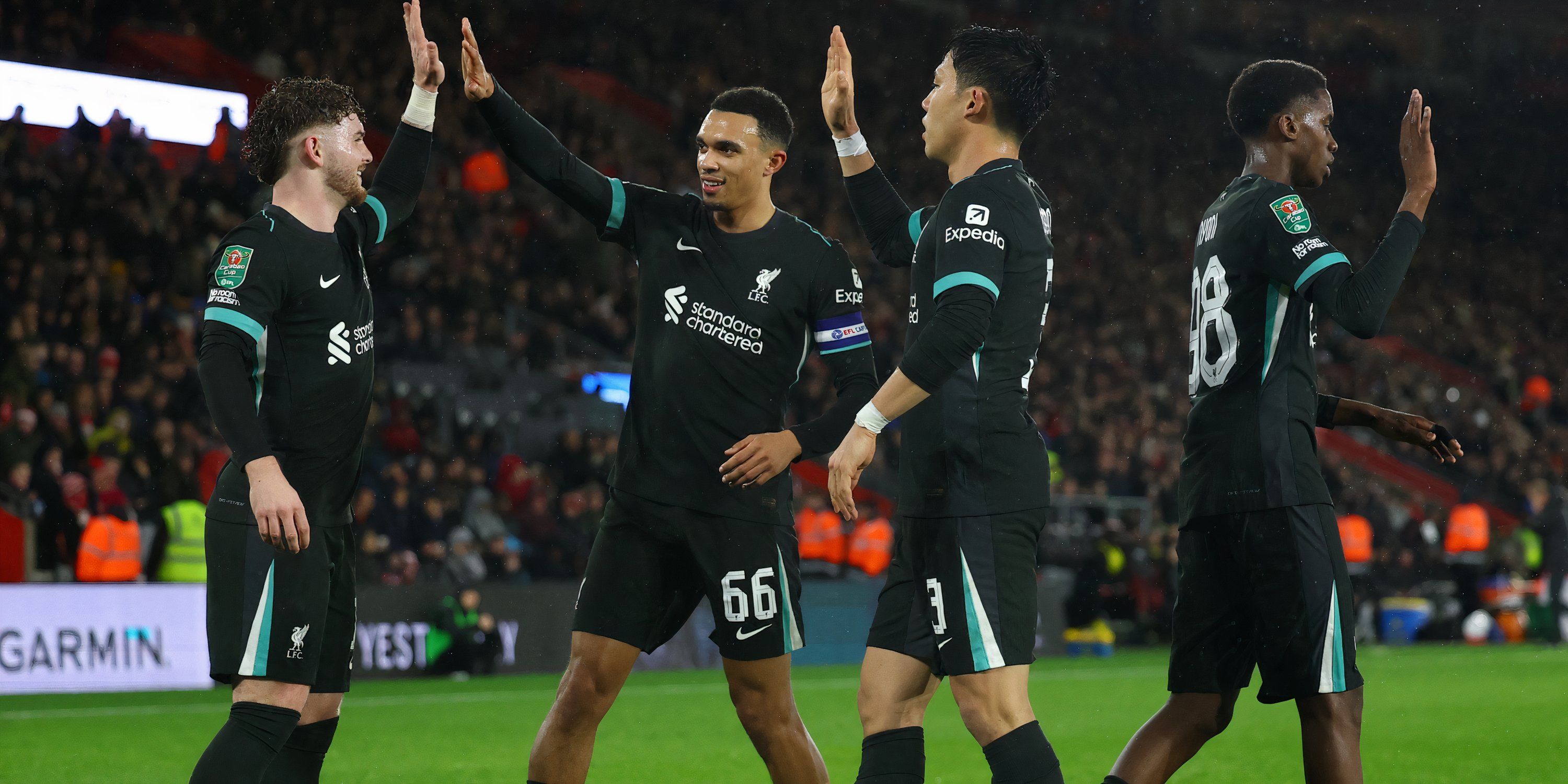 Liverpool players celebrate