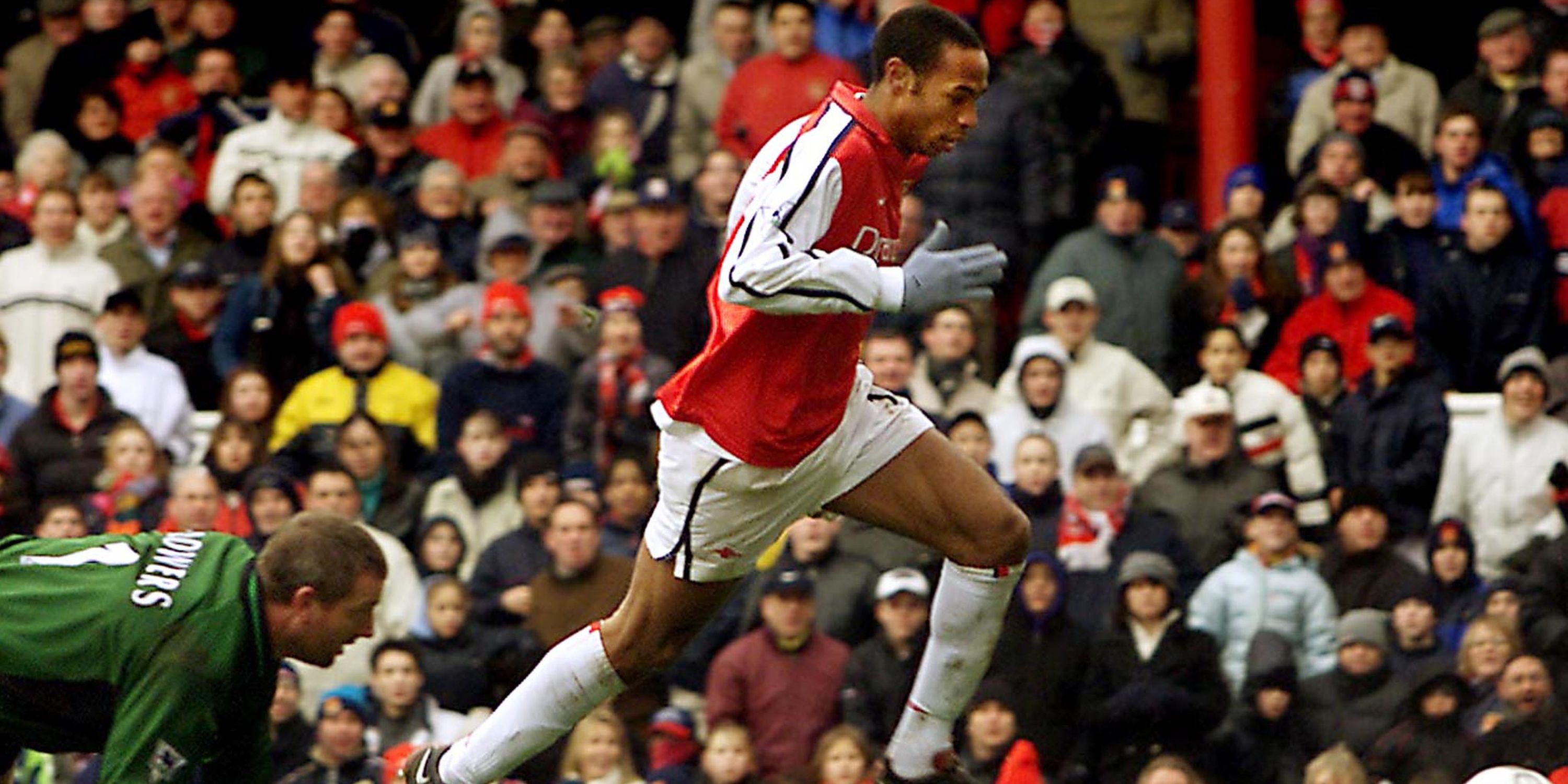 Thierry Henry with Arsenal against Leicester City in the English Premier League in 2000