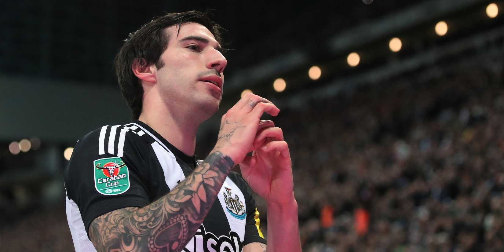 Sandro Tonali celebrates for Newcastle