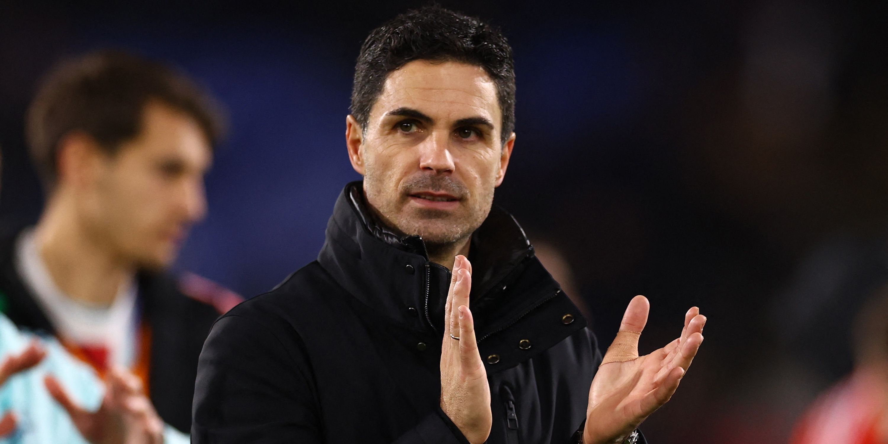 Arsenal manager Mikel Arteta celebrates after the match