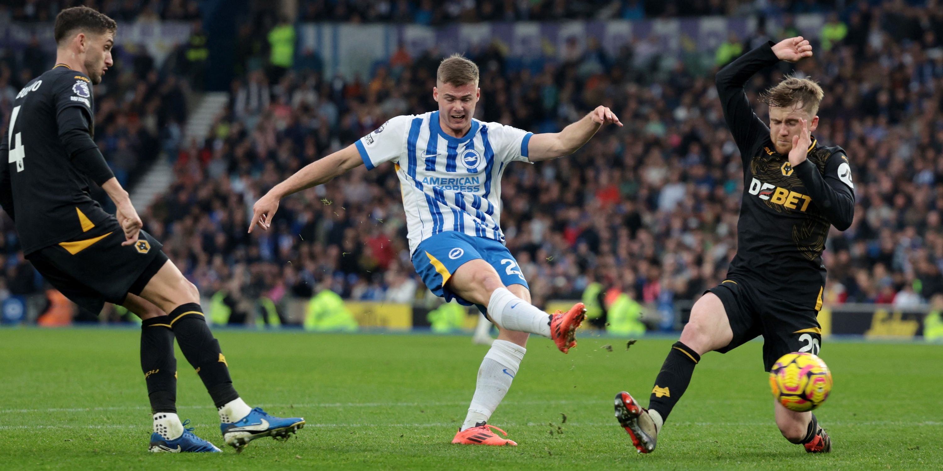 Brighton & Hove Albion's Evan Ferguson scores their second goal