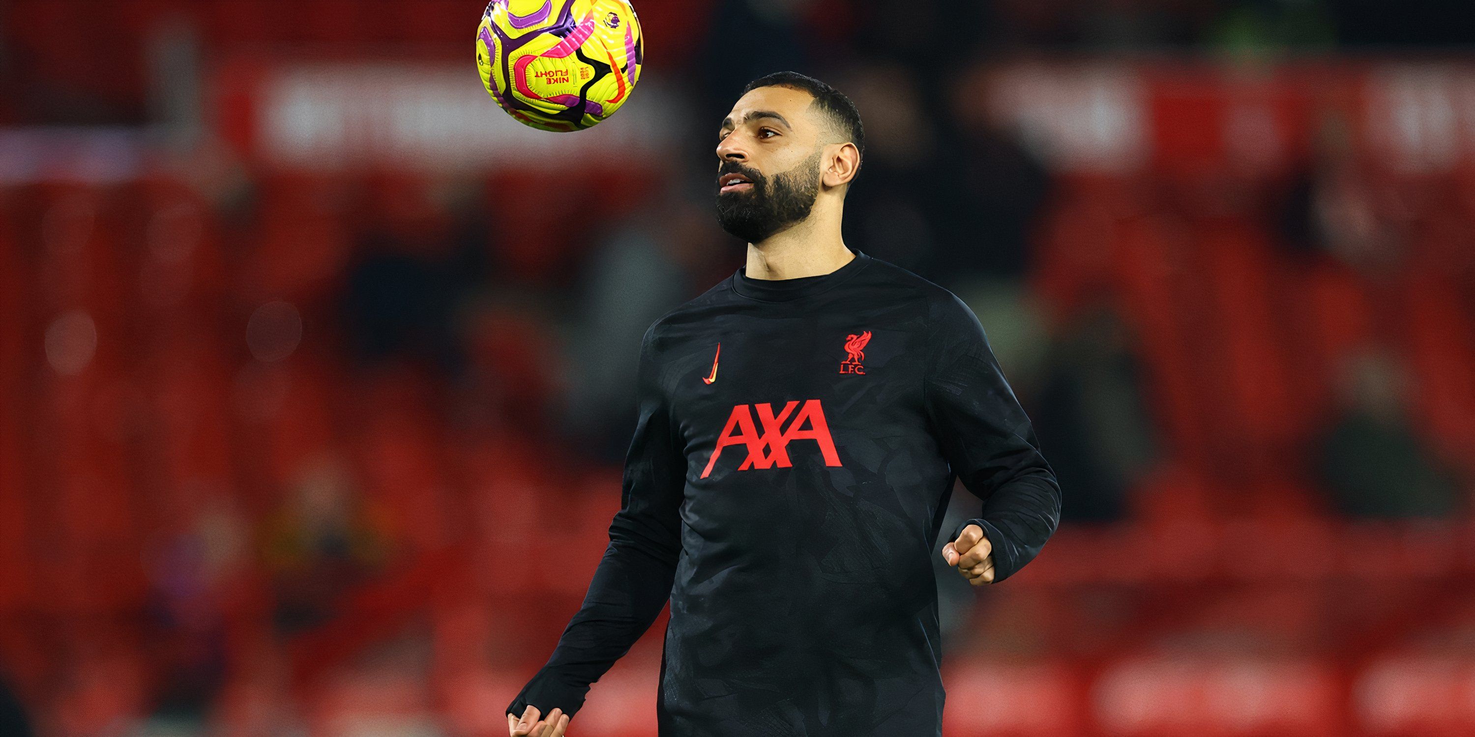 Mohamed Salah warming up for Liverpool-1