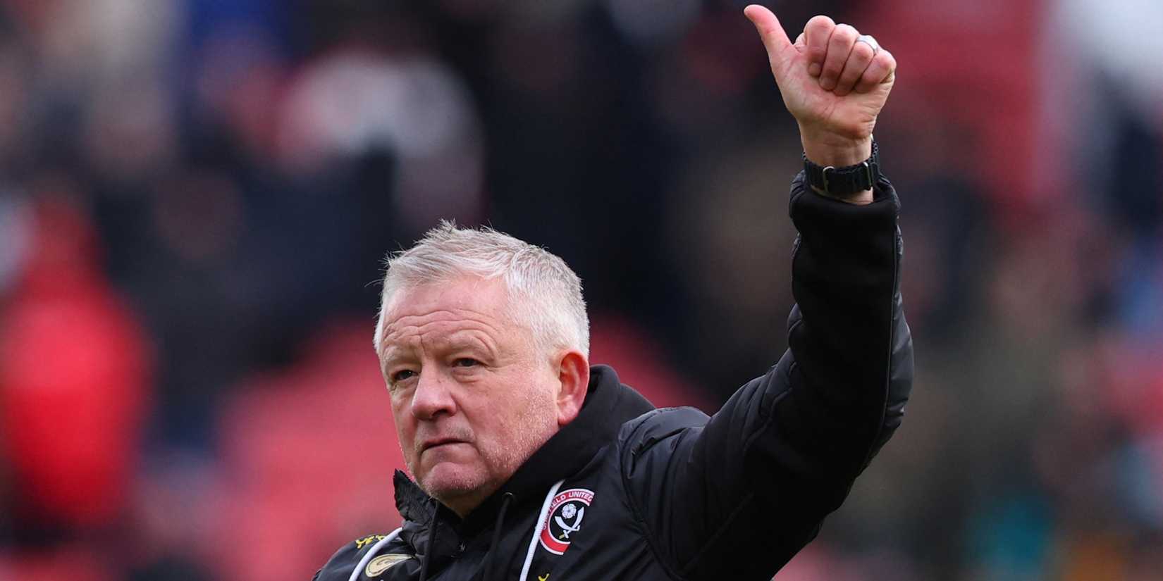 O técnico do Sheffield United, Chris Wilder, reagiu após o jogo
