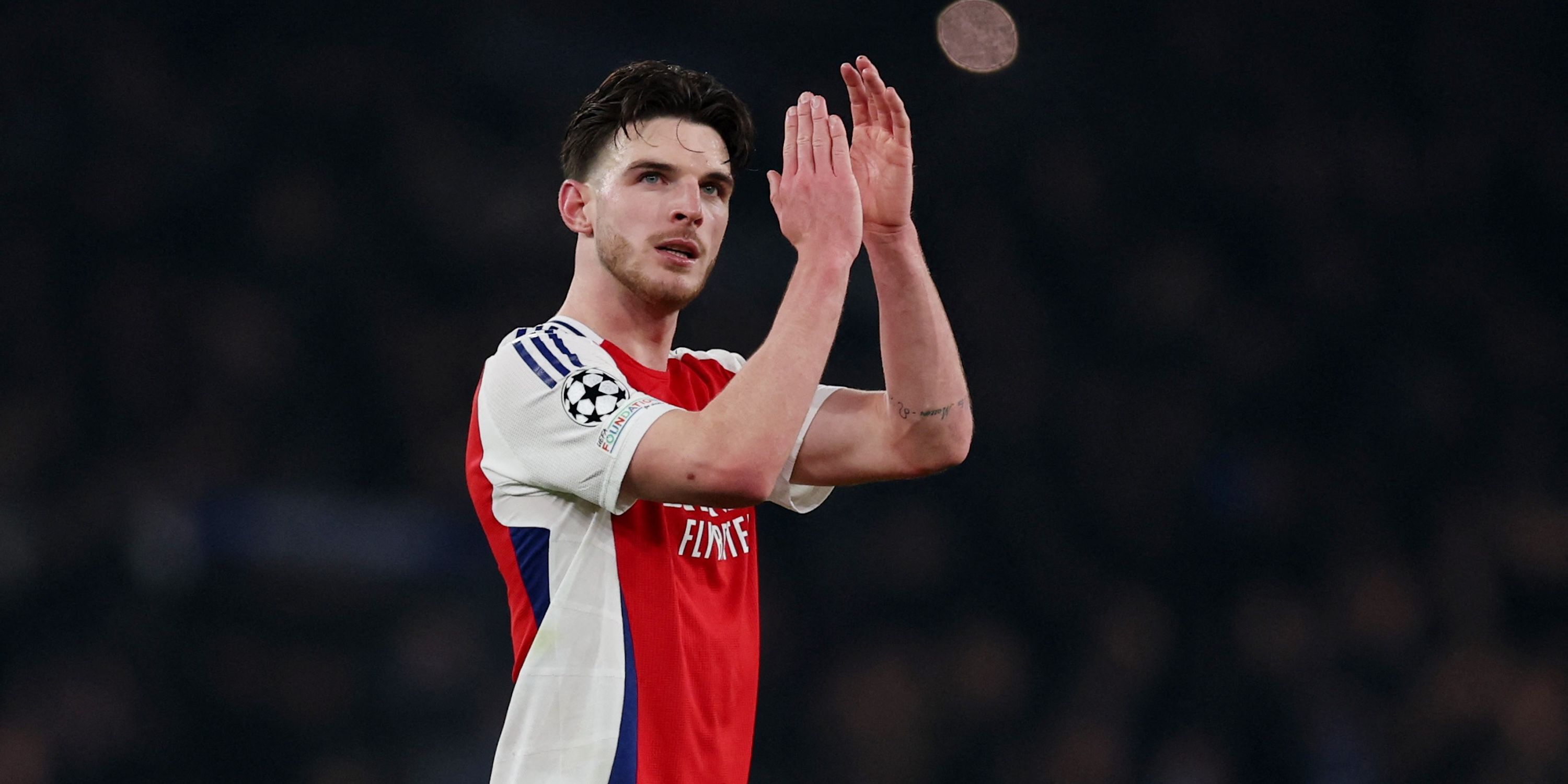 Arsenal's Declan Rice celebrates after the match