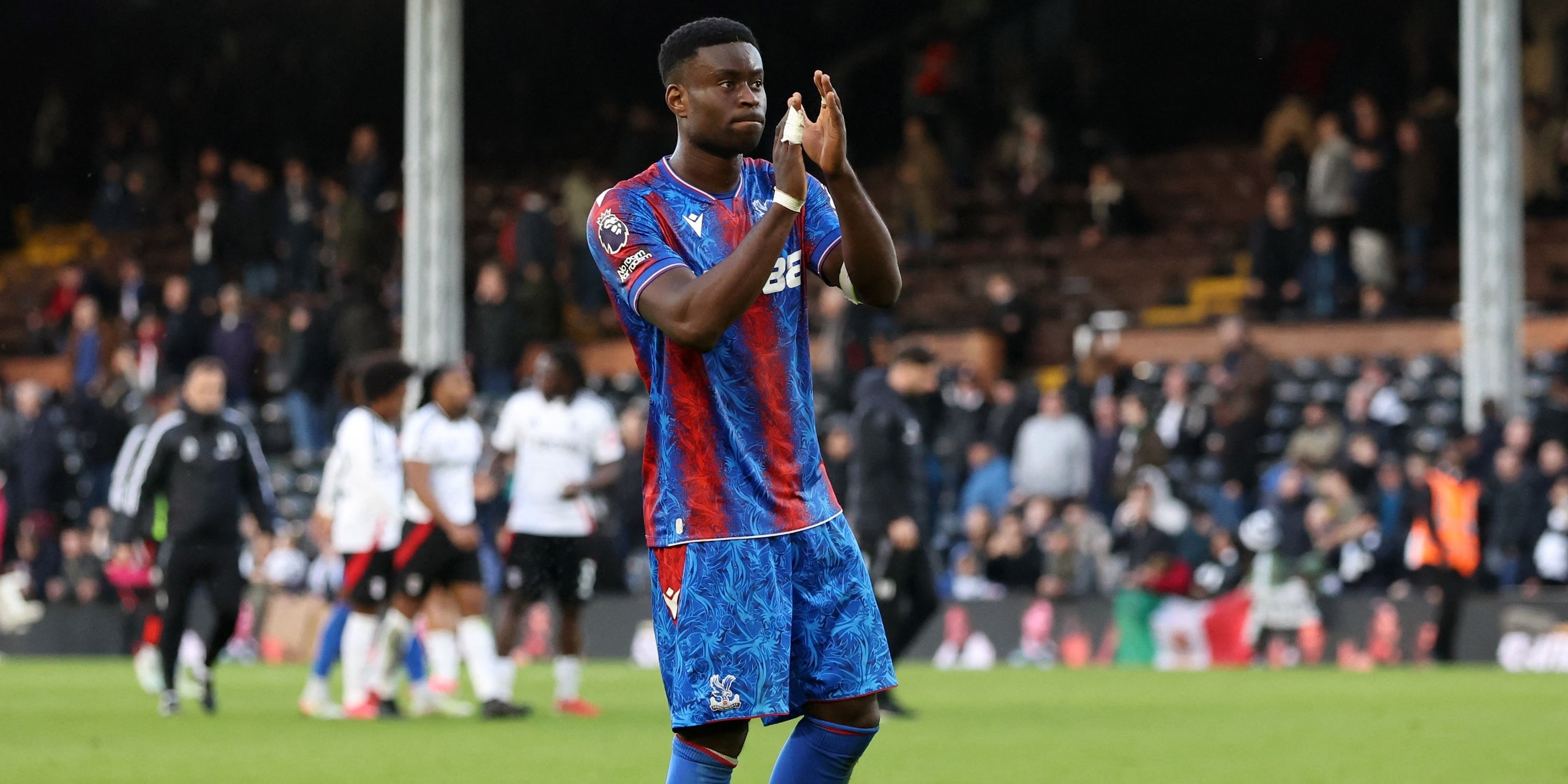 Crystal Palace's Marc Guehi celebrates after the match