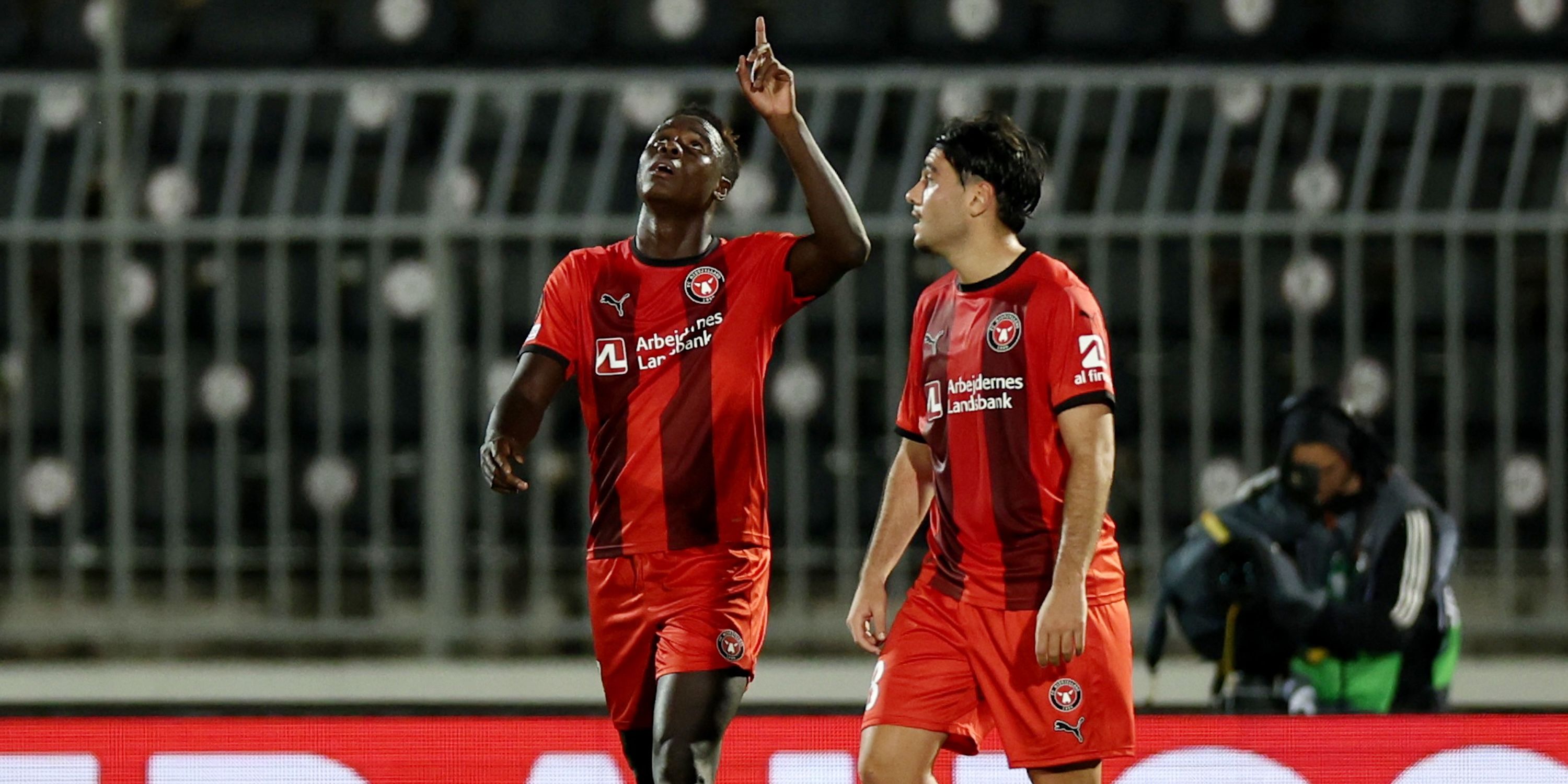 FC Midtjylland's Franculino Dju celebrates scoring their first goal