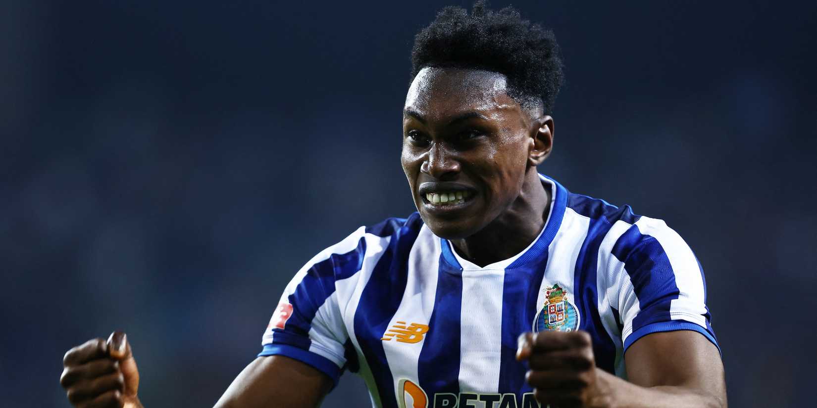 FC Porto's Samu Omorodion celebrates scoring their first goal 