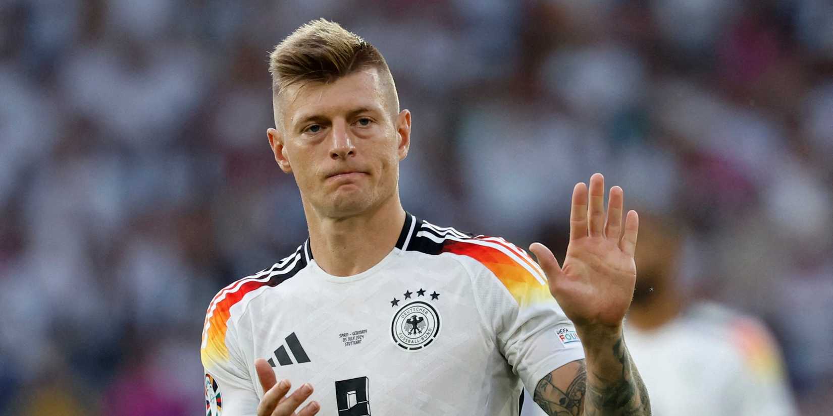 Germany's Toni Kroos looks dejected after the match