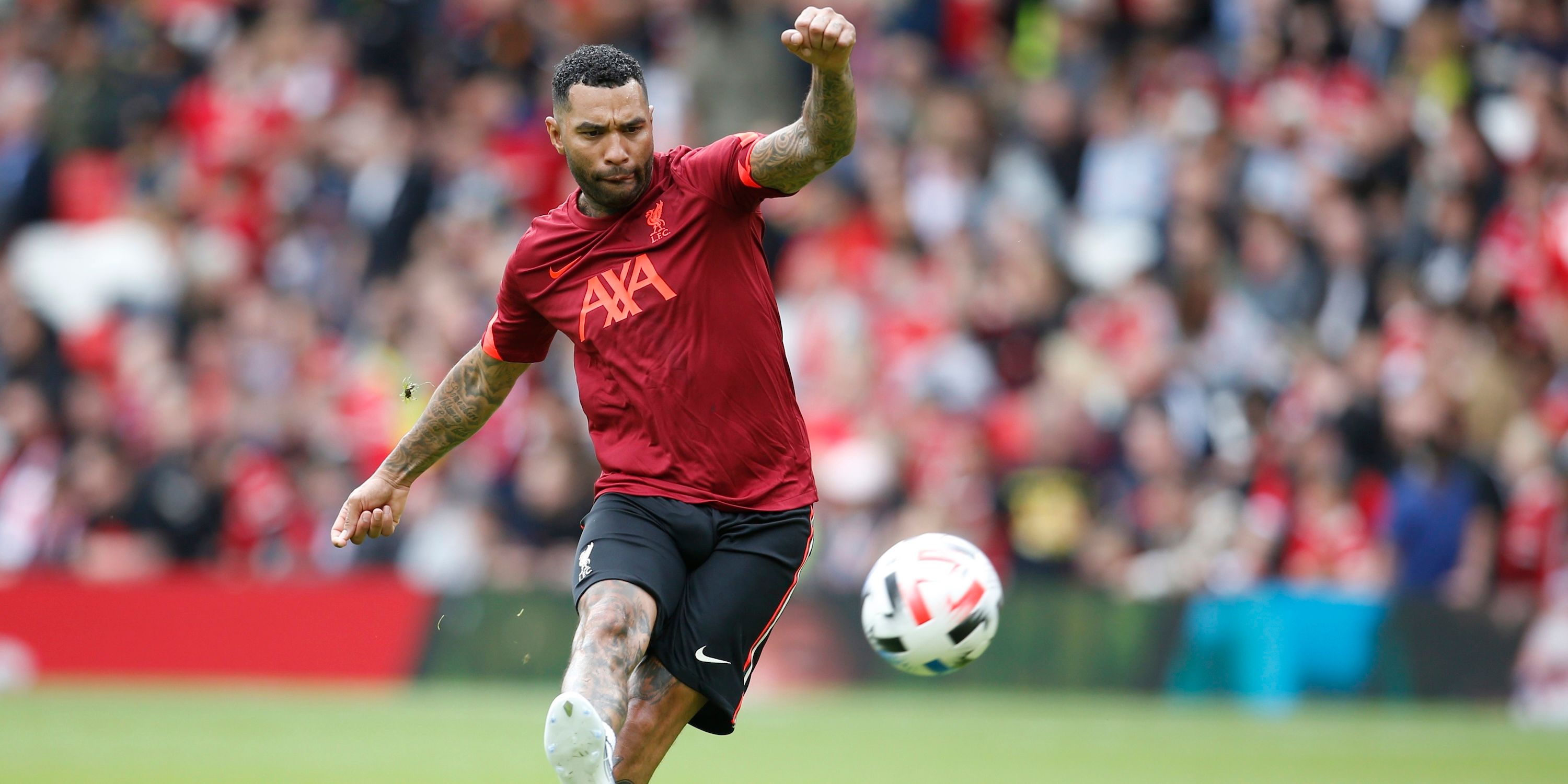  Liverpool Legends' Jermaine Pennant during the warm up before the match