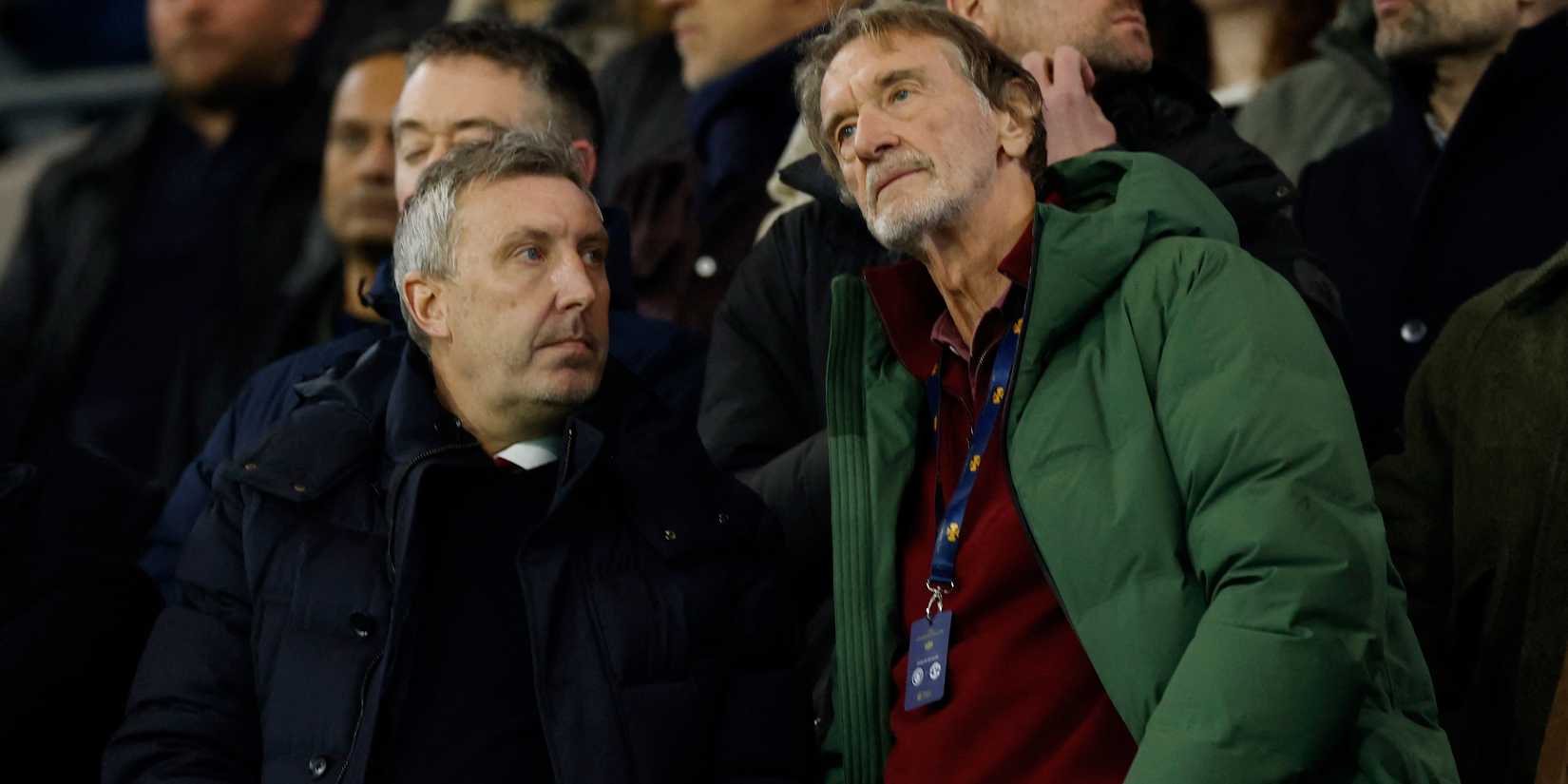 Jim Ratcliffe, coproprietário do Manchester United, e Jason Wilcox, diretor técnico.