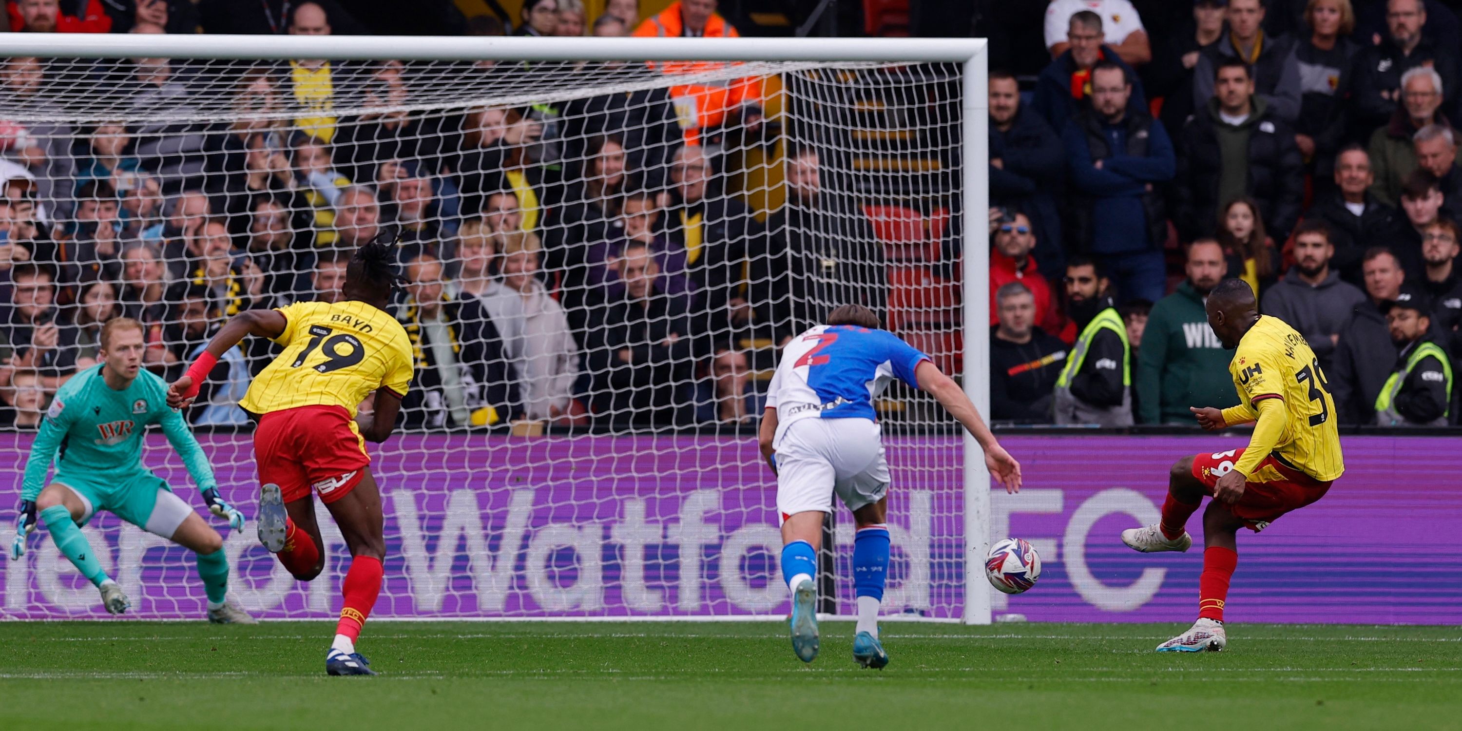 Watford's Edo Kayembe hits the first goal from the penalty point