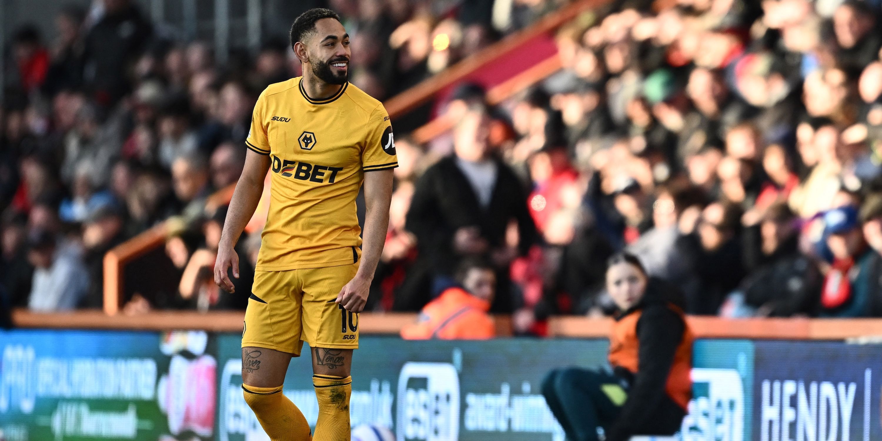 Wolverhampton Wanderers' Matheus Cunha Reacts 