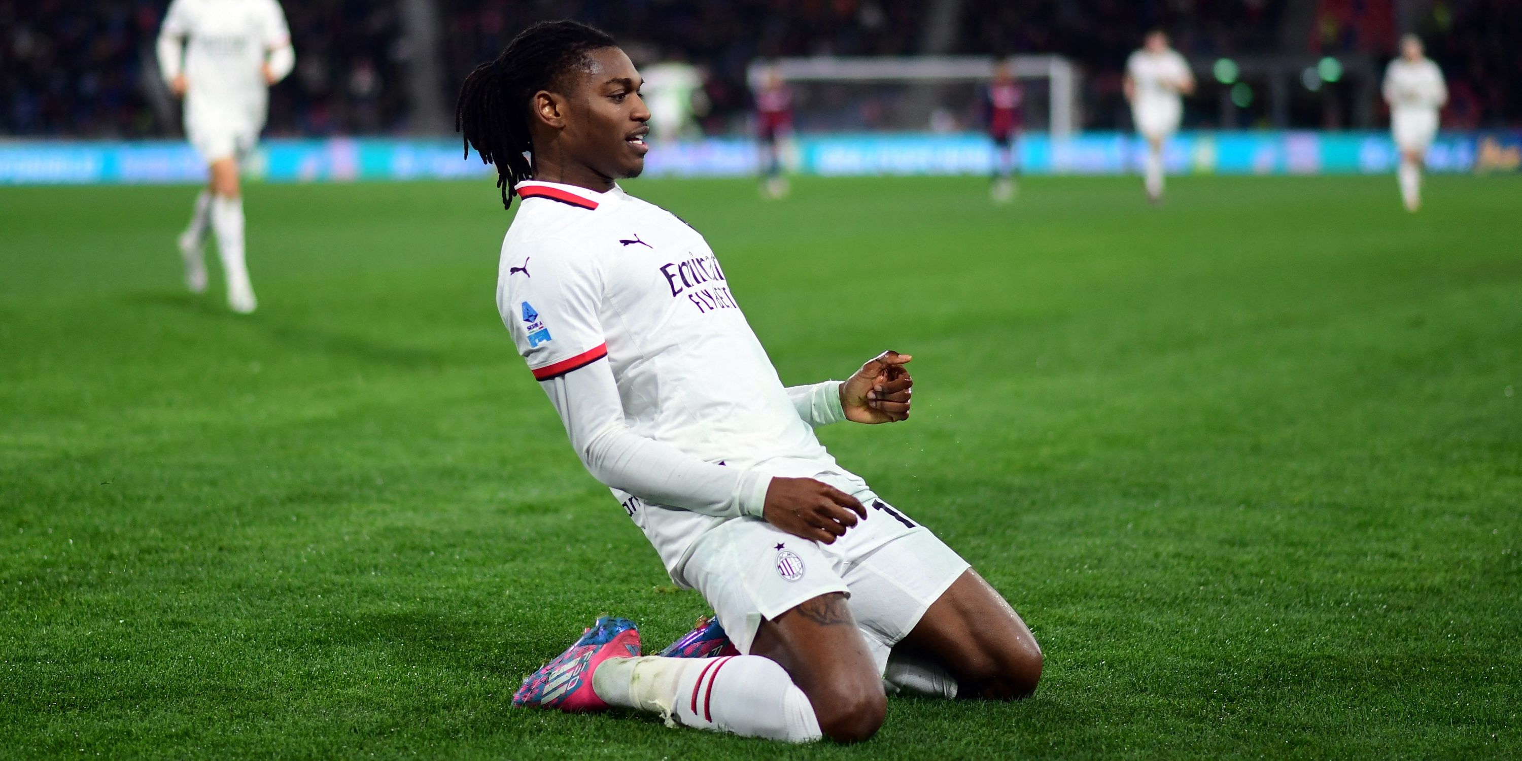AC Milan's Rafael Leao celebrates their first goal