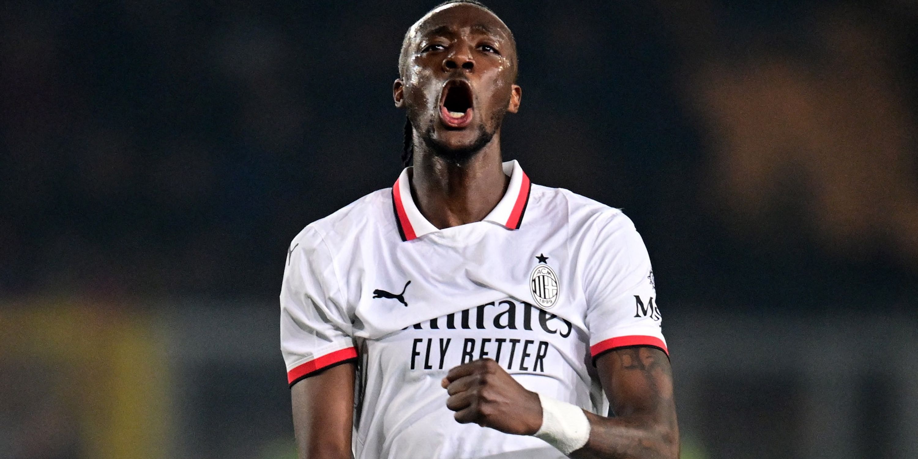 Tammy Abraham of AC Milan reacts after the match