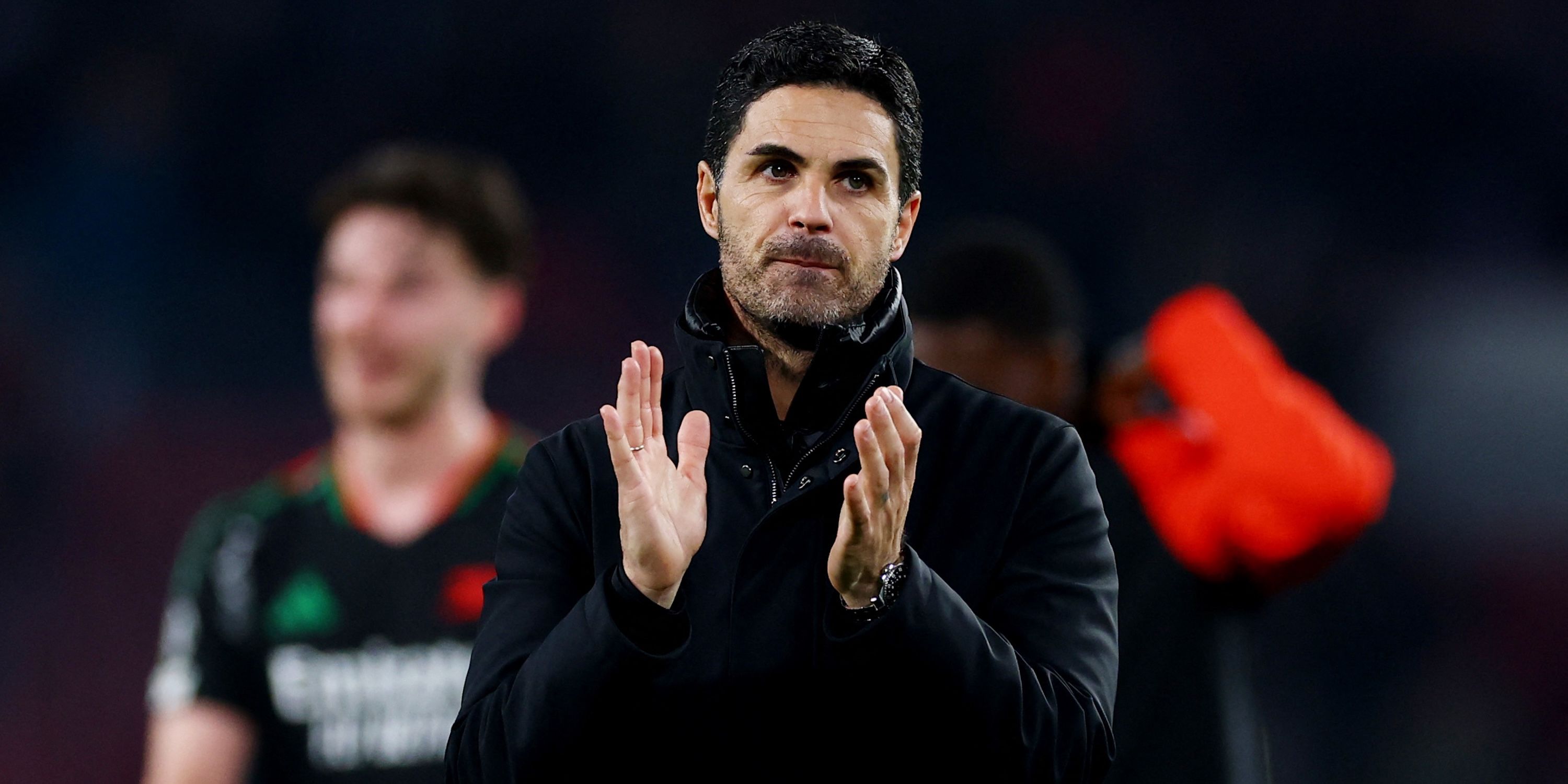 Arsenal Manager Mikel Arteta celebrates after the match 