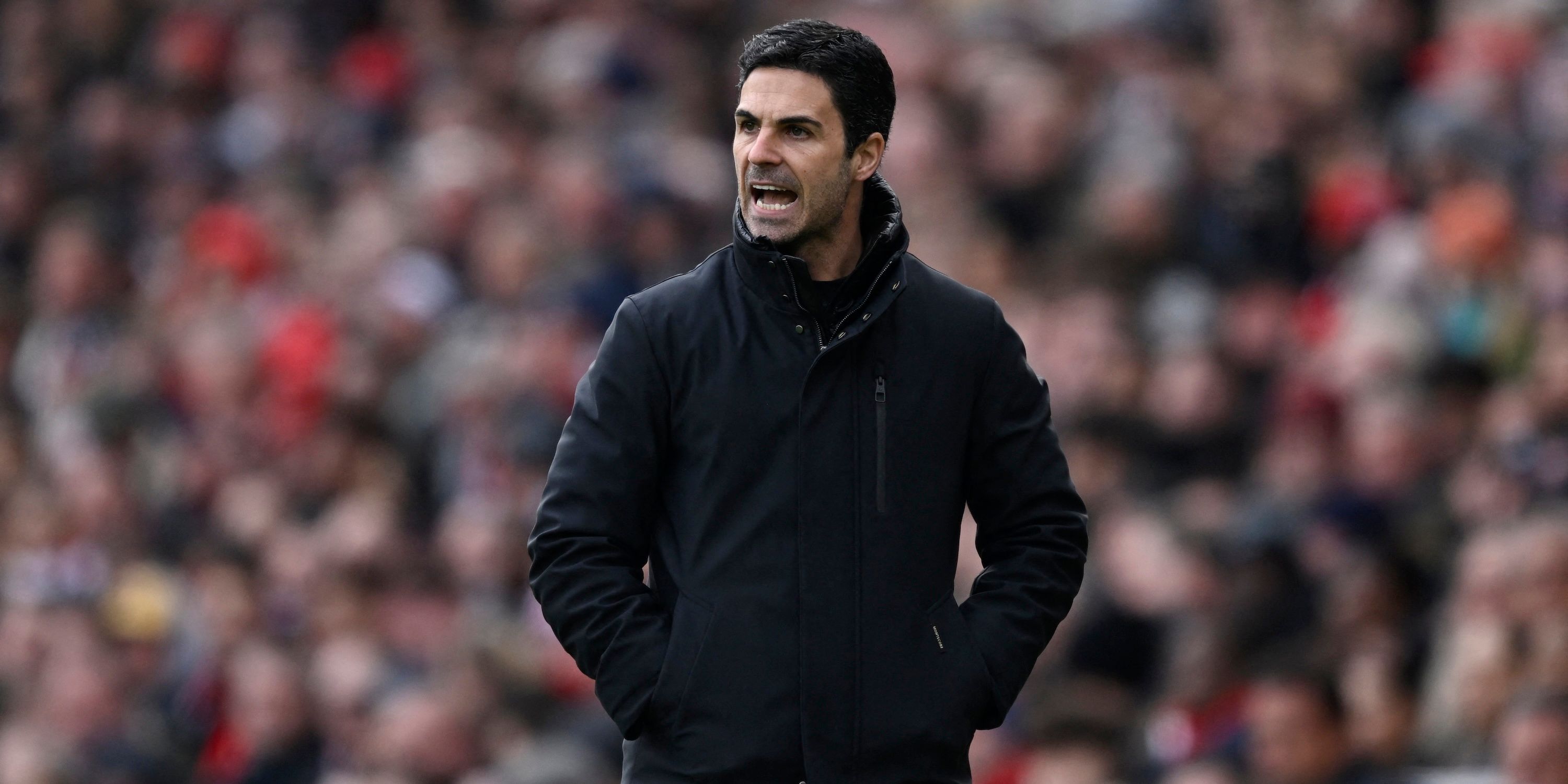 Arsenal manager Mikel Arteta reacts