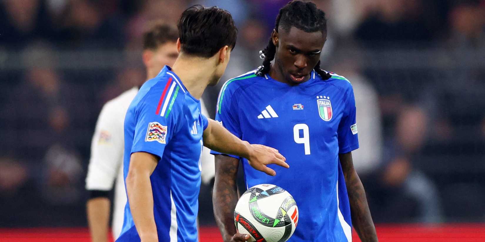 Italy's Moise Kean celebrates scoring his first goal 