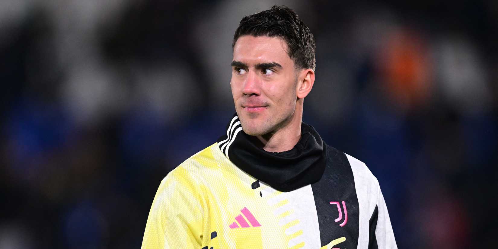 Juventus' Dusan Vlahovic during the warm up
