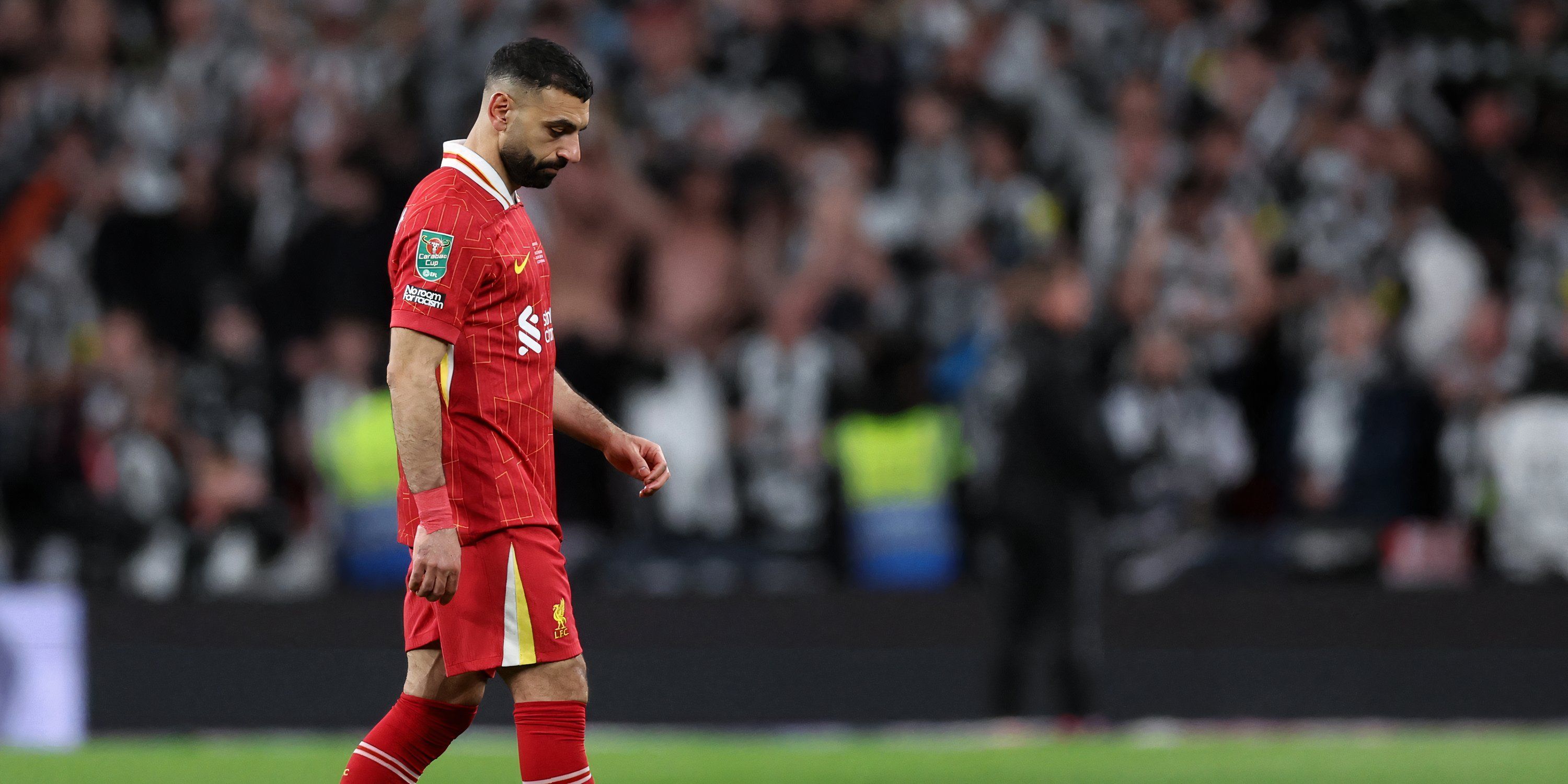 Mo Salah looks dejected for Liverpool