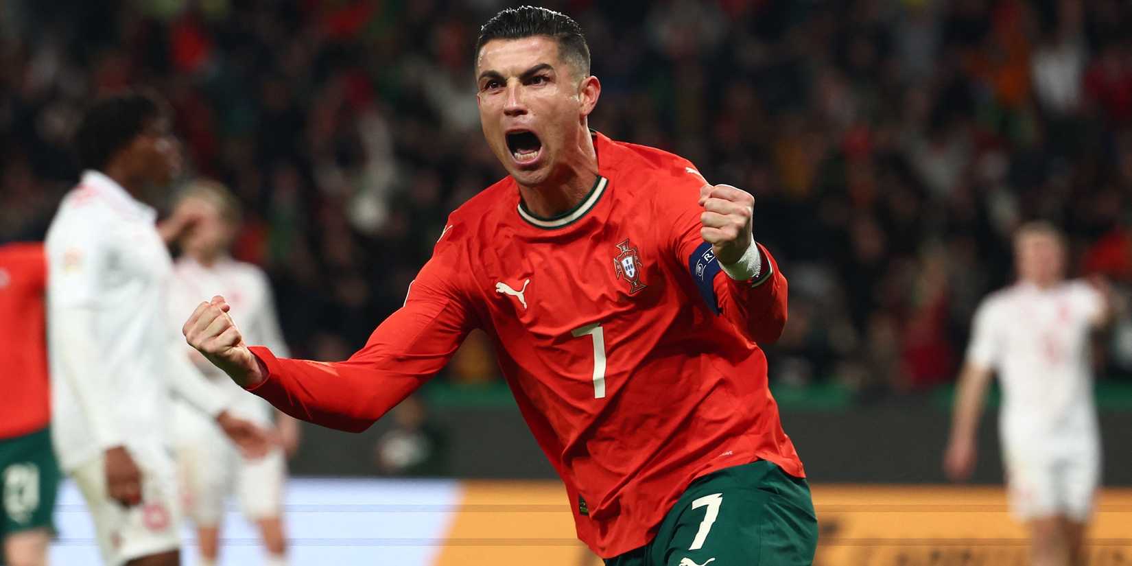 Portugal's Cristiano Ronaldo celebrates scoring their second goal