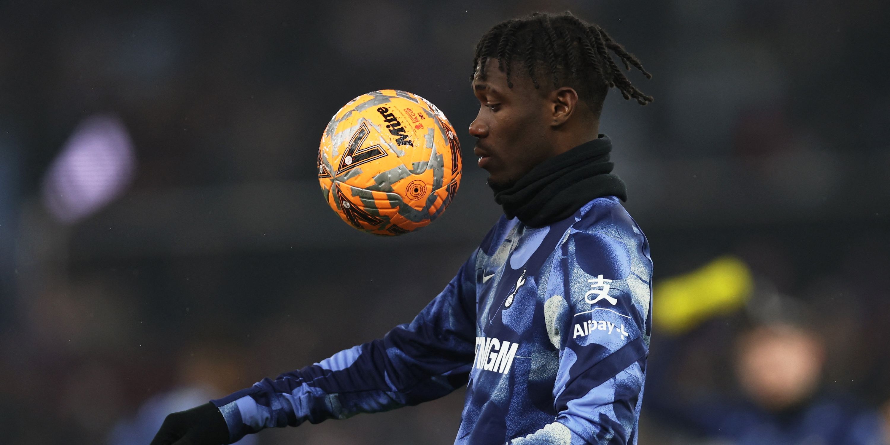 Yves Bissouma of Tottenham Hotspur during the warm -up before the race