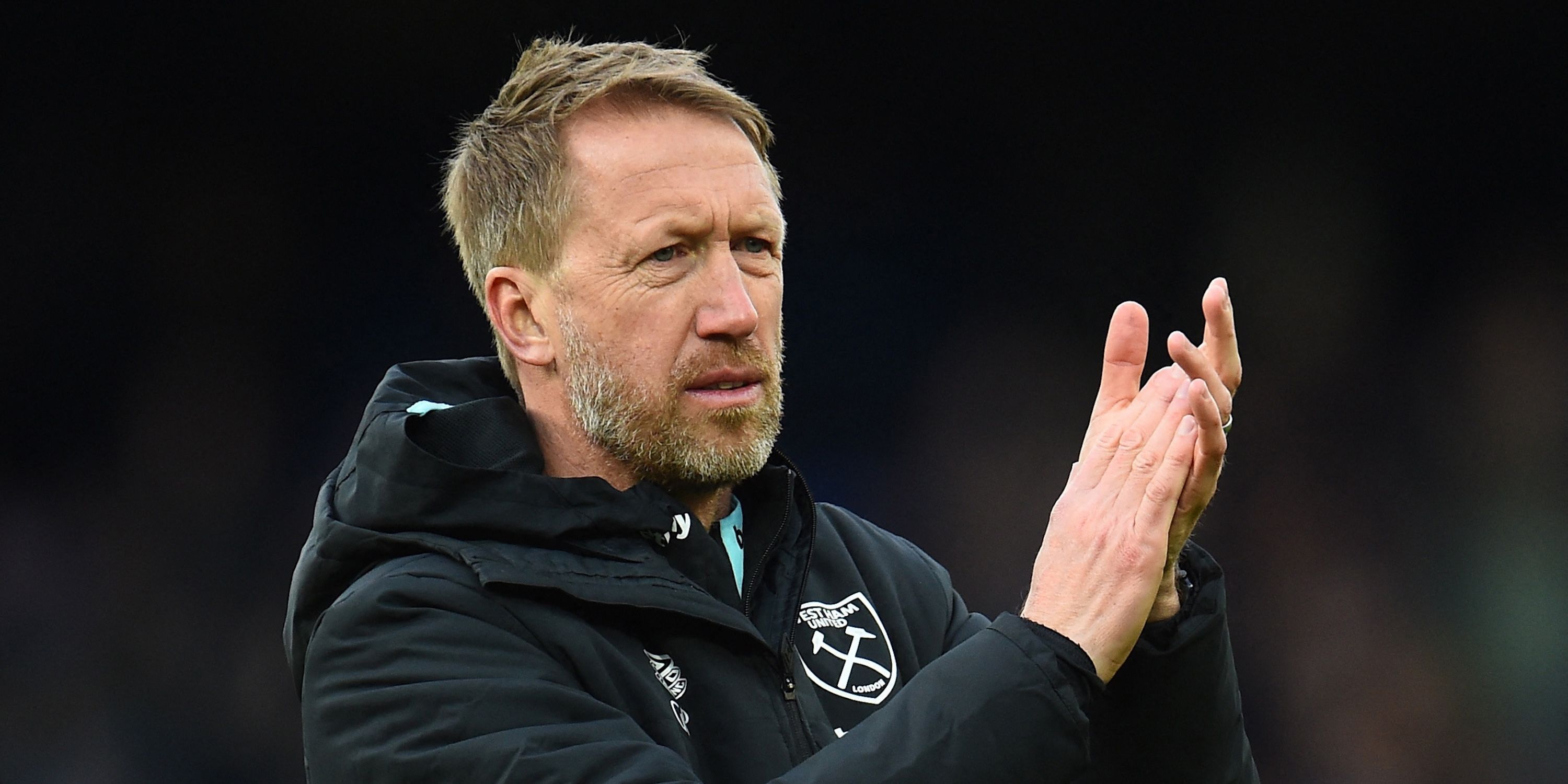 West Ham United manager Graham Potter applauds fans after the match-1