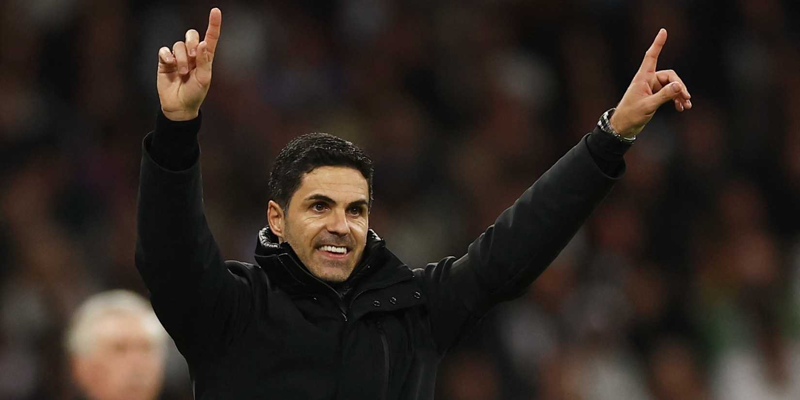 Arsenal manager Mikel Arteta reacts