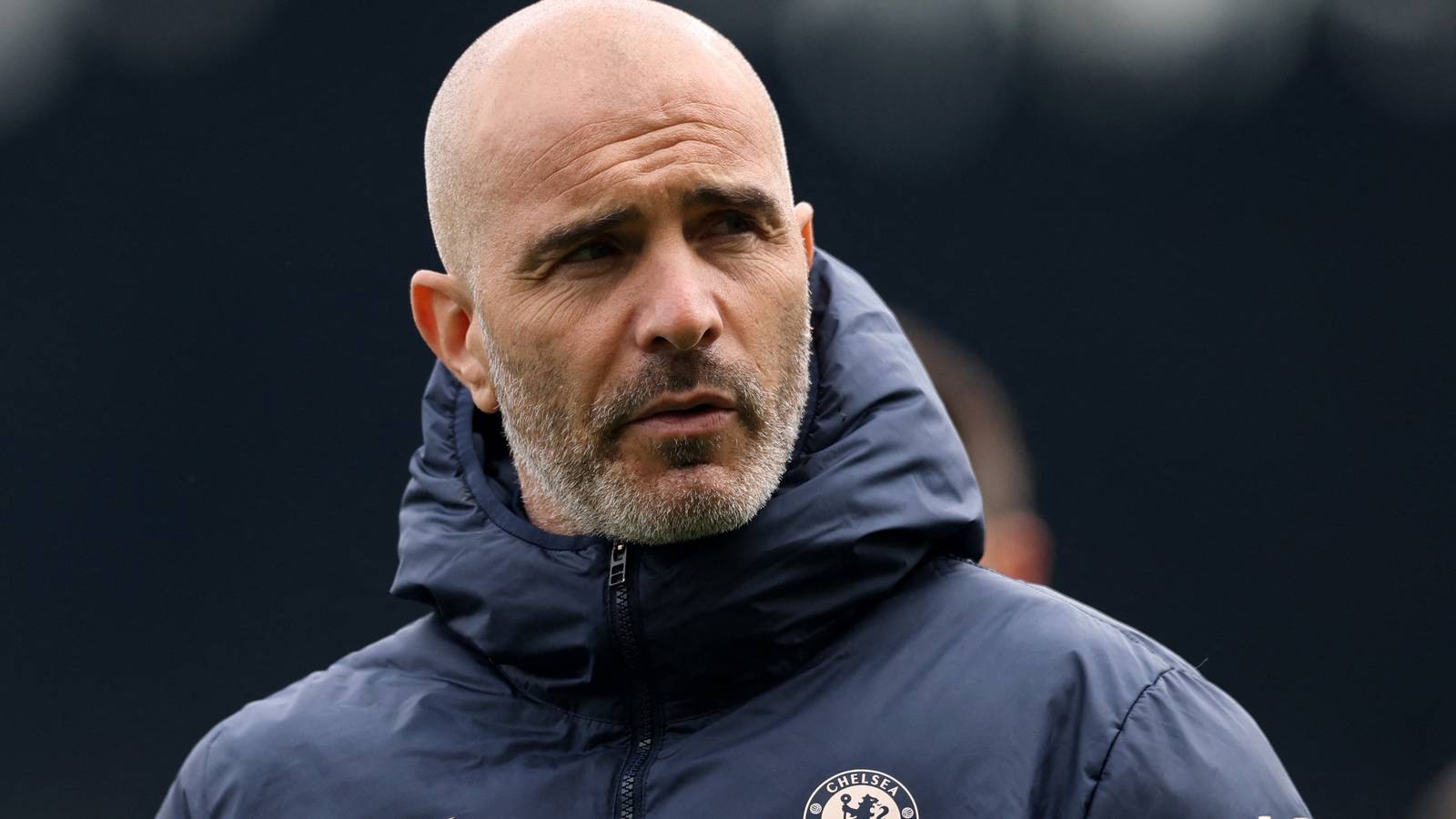 Chelsea manager Enzo Maresca looks on before the match