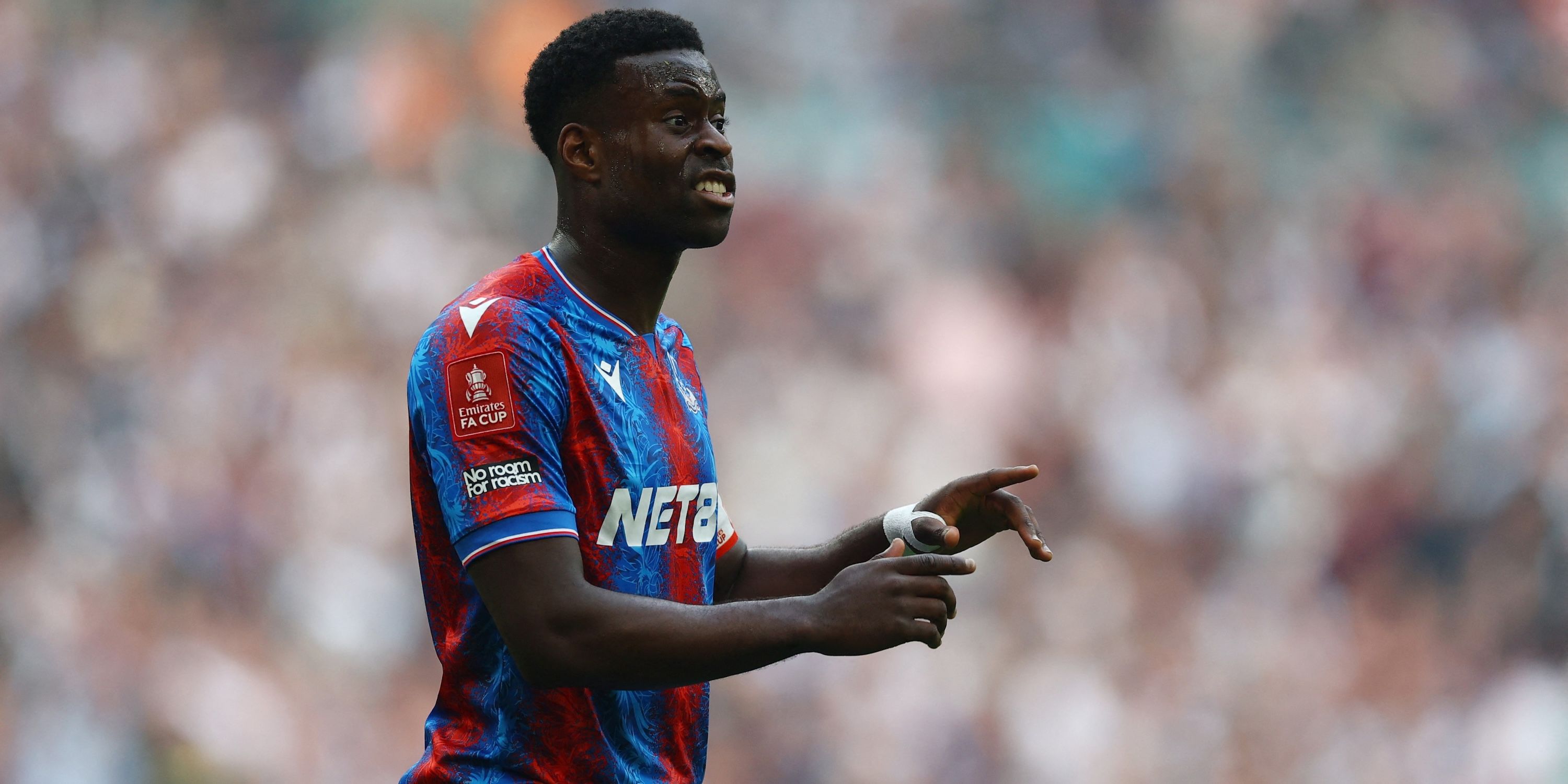 Marc Guehi de Crystal Palace reacts